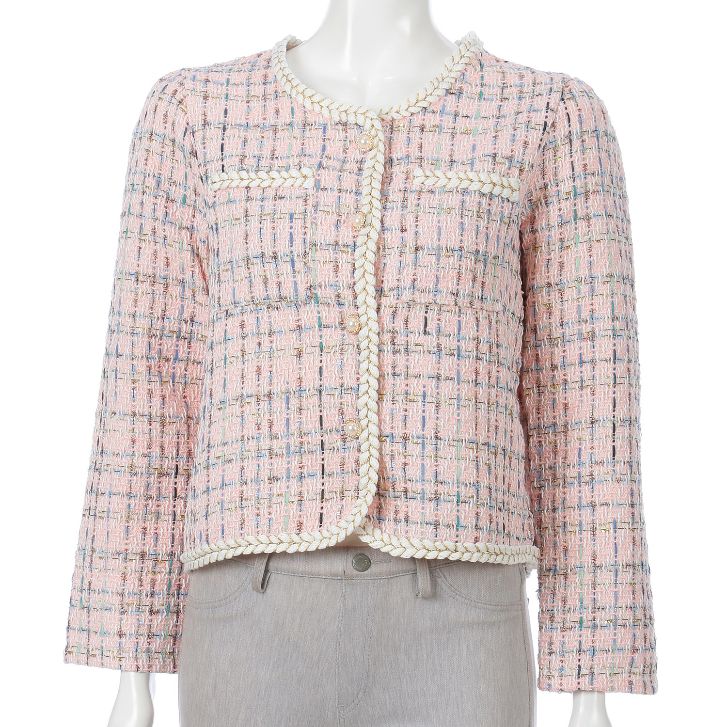 ツイード調カラーラメ入りカーディガン