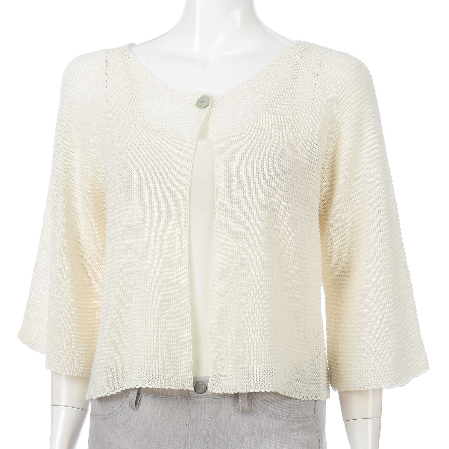 1つ釦ホールカーディガン - 画像2