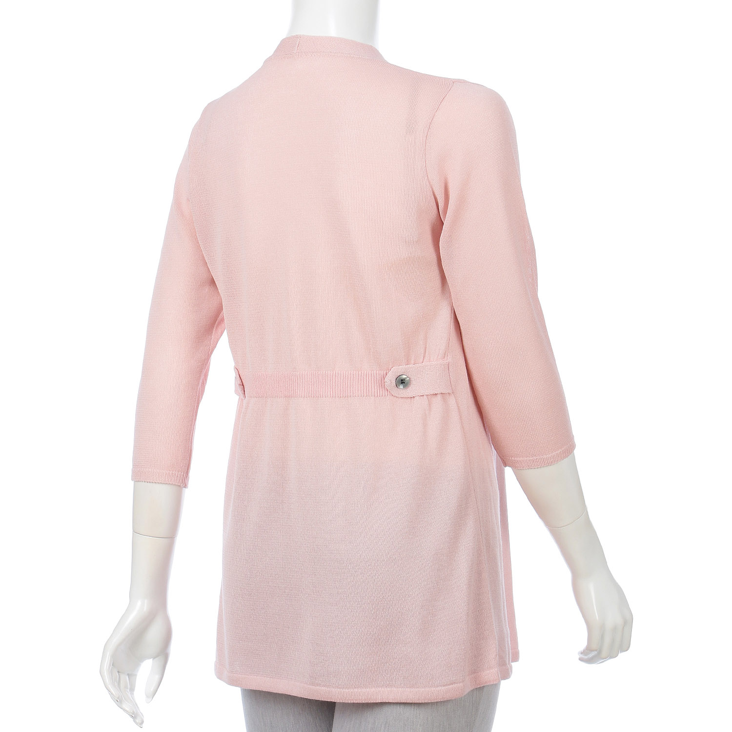 脇テープ付綿ポリロングカーディガン - 画像4