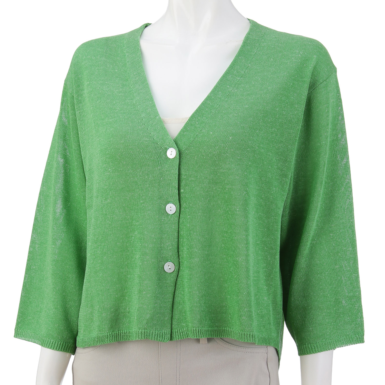 麻混天竺ショートカーディガン - 画像9