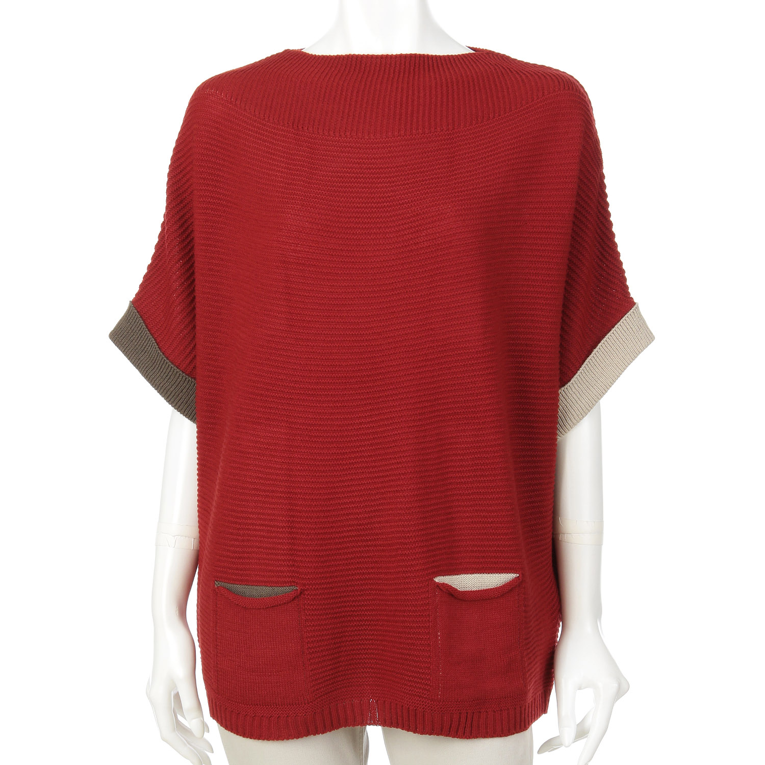 袖ポケット配色ドルマン - 画像5