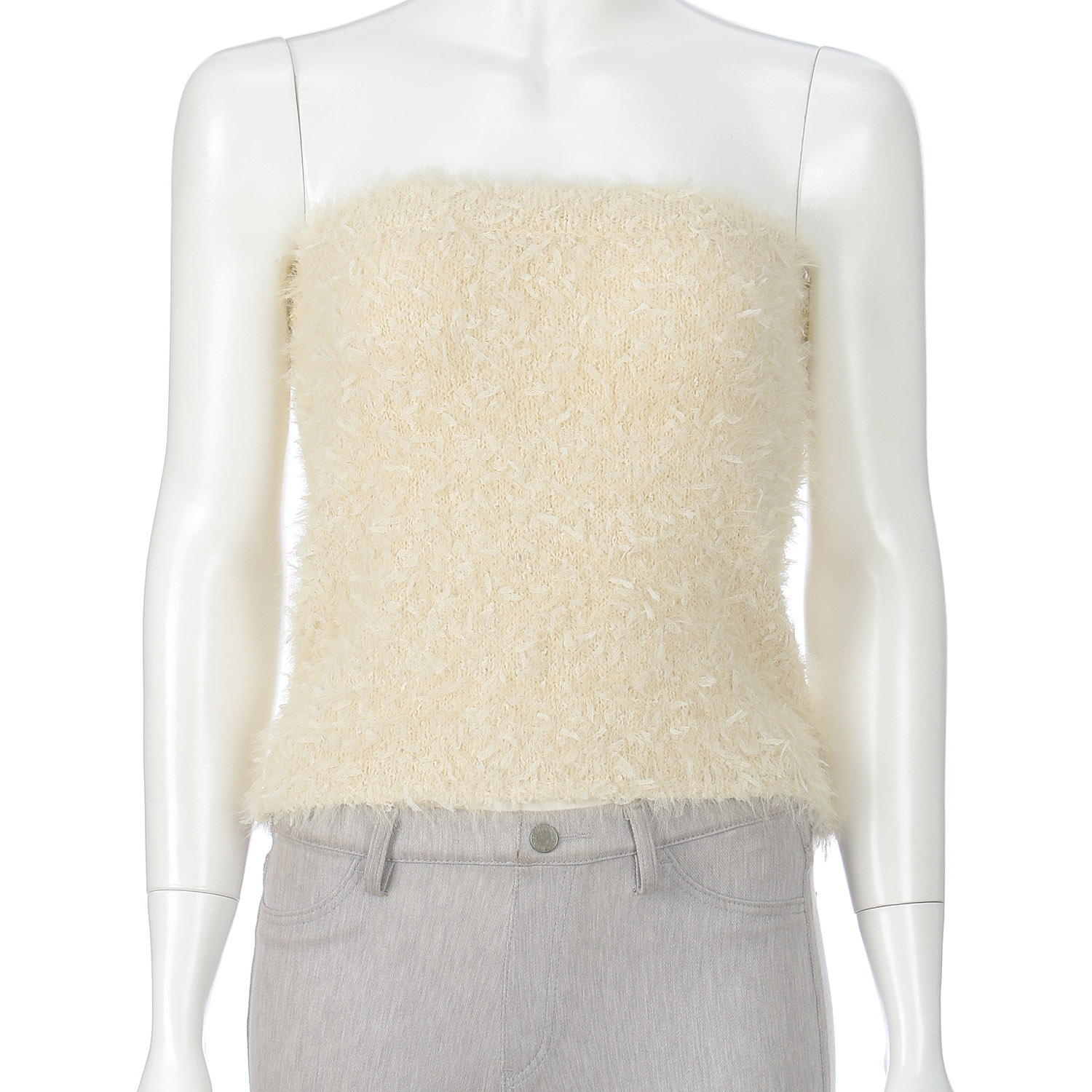 フェザーモールチュール糸ミックスビスチェ - 画像2