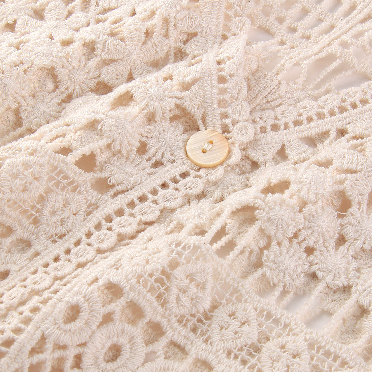 かぎ針編みレースロングベスト - 画像11