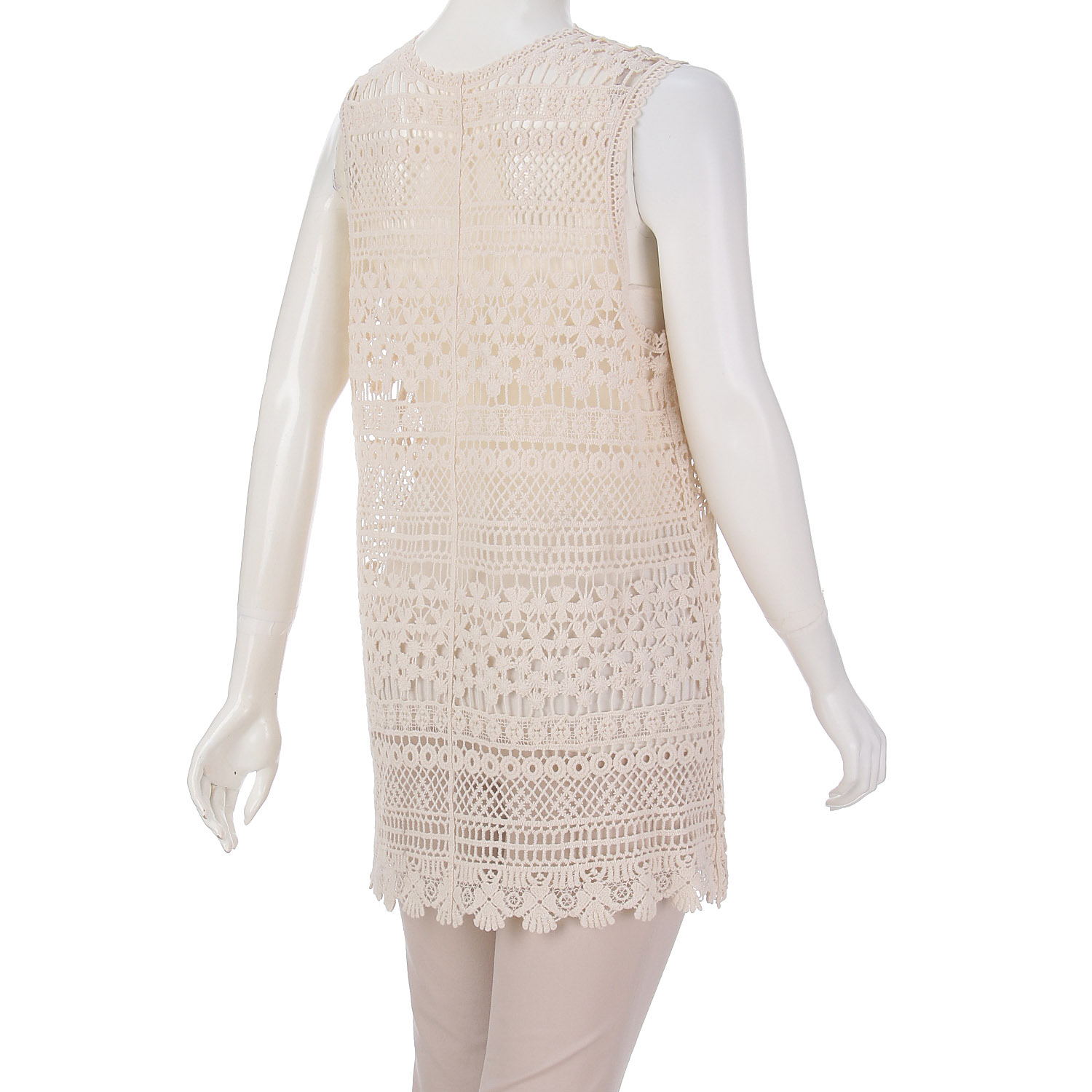 かぎ針編みレースロングベスト - 画像10