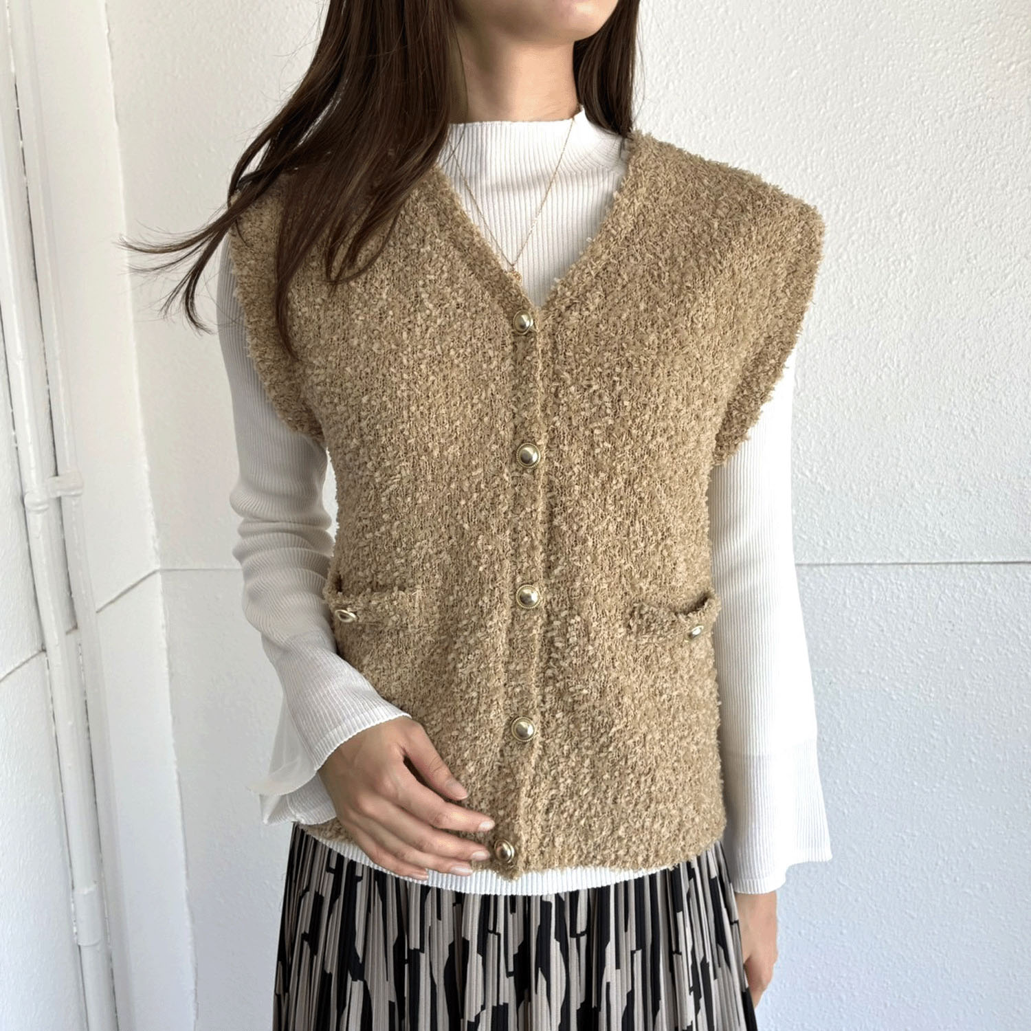 リボンヤーンベスト