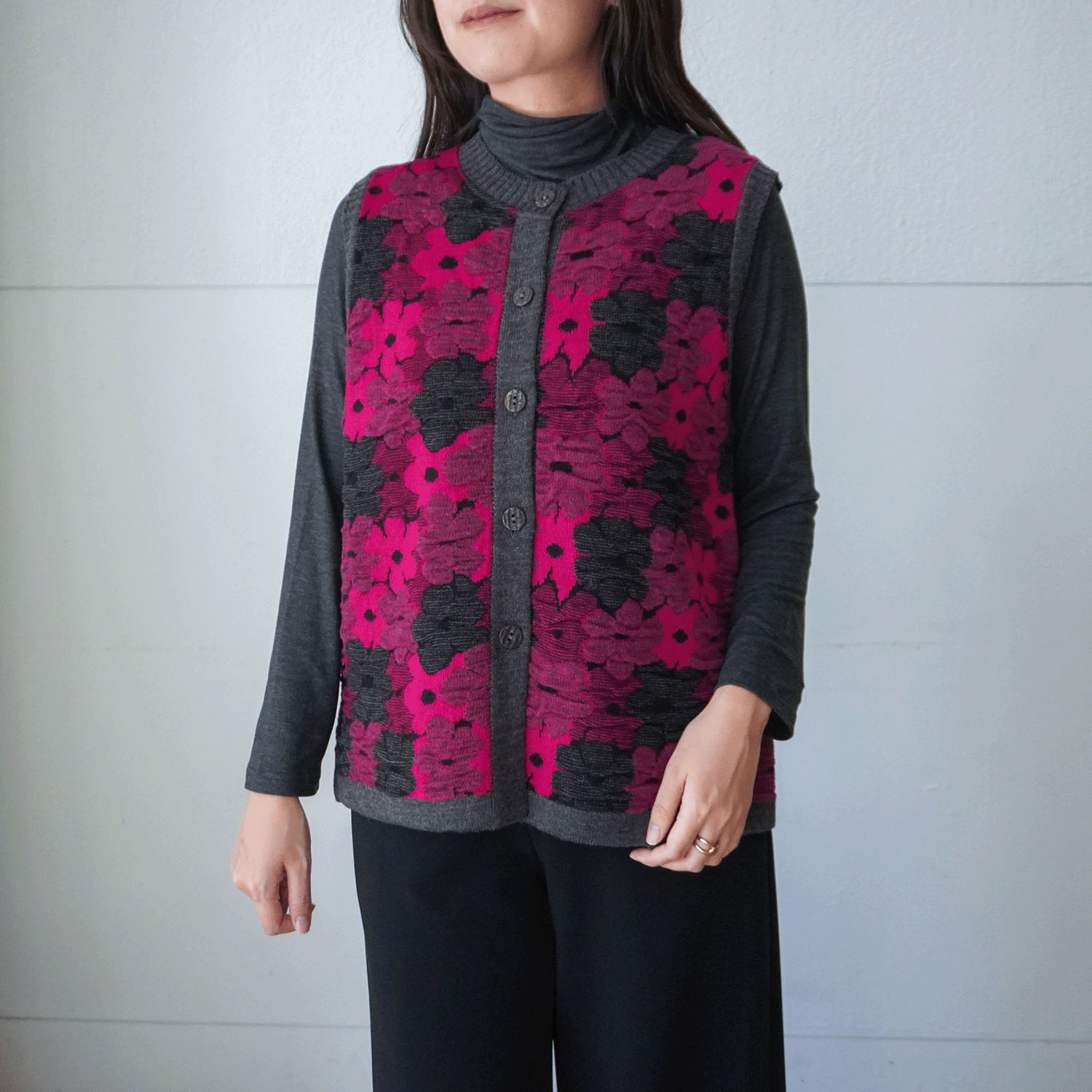 【Insta Live】花柄ジャガードベスト