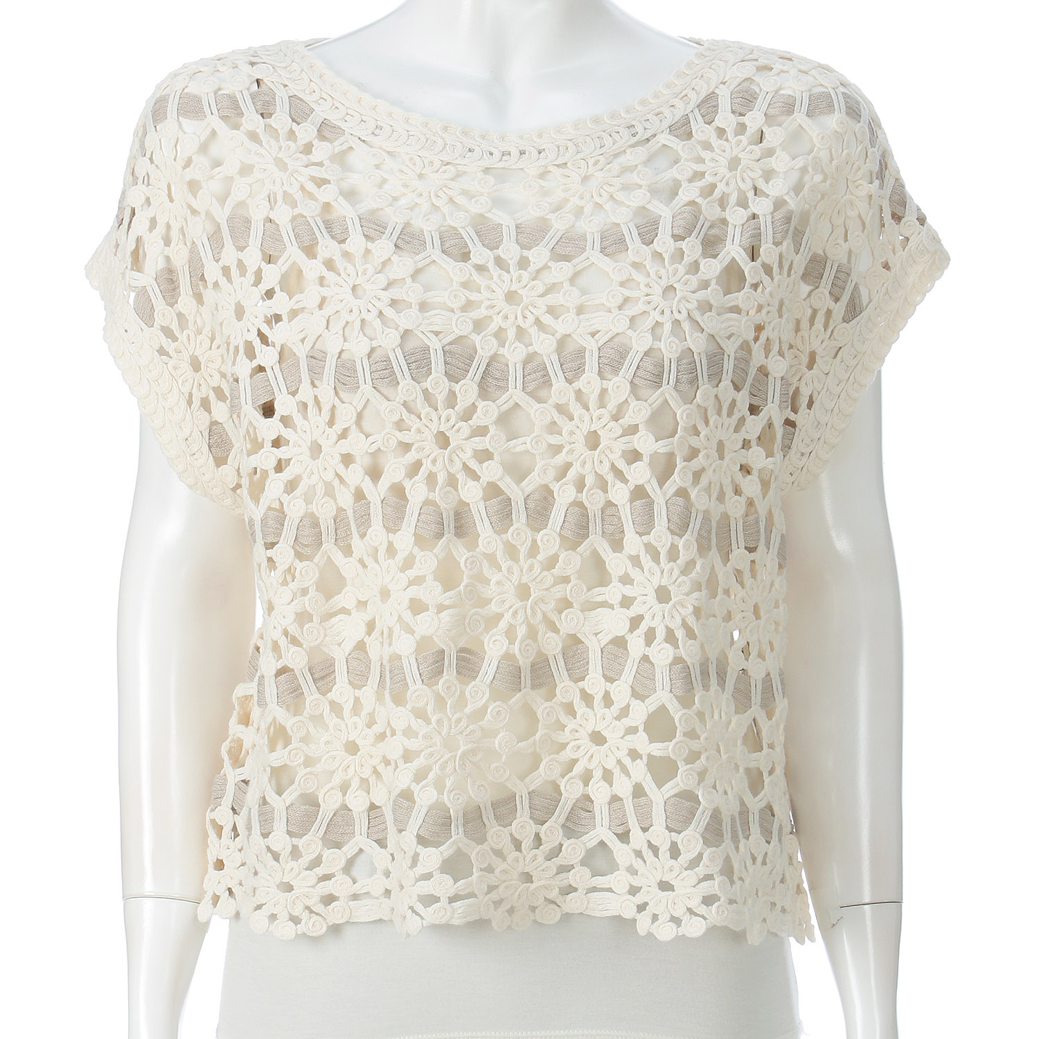 かぎ針風配色プルオーバーベスト - 画像4