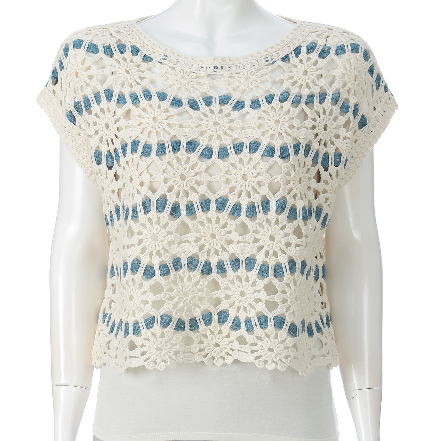 かぎ針風配色プルオーバーベスト - 画像8