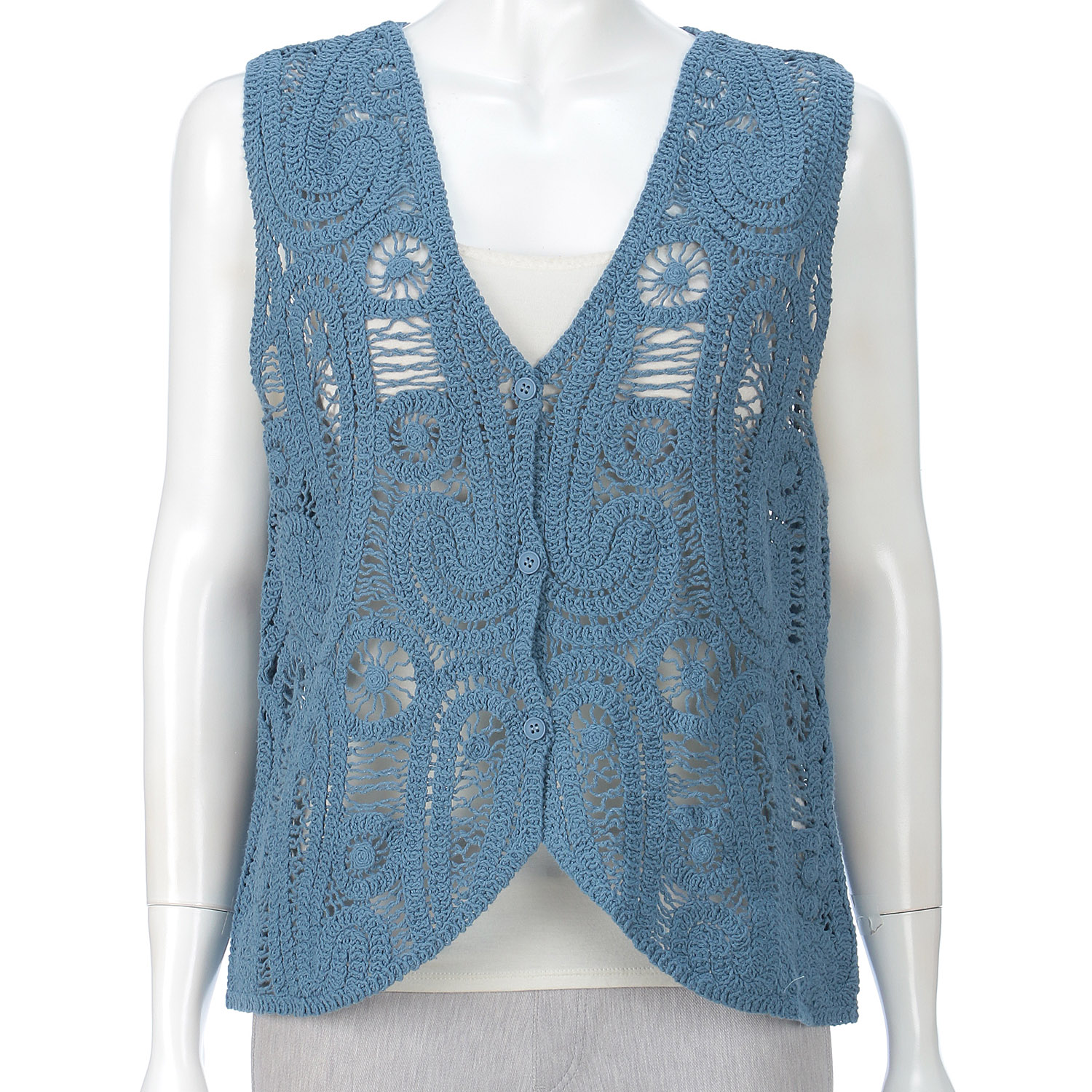 かぎ針風前開きベスト - 画像15