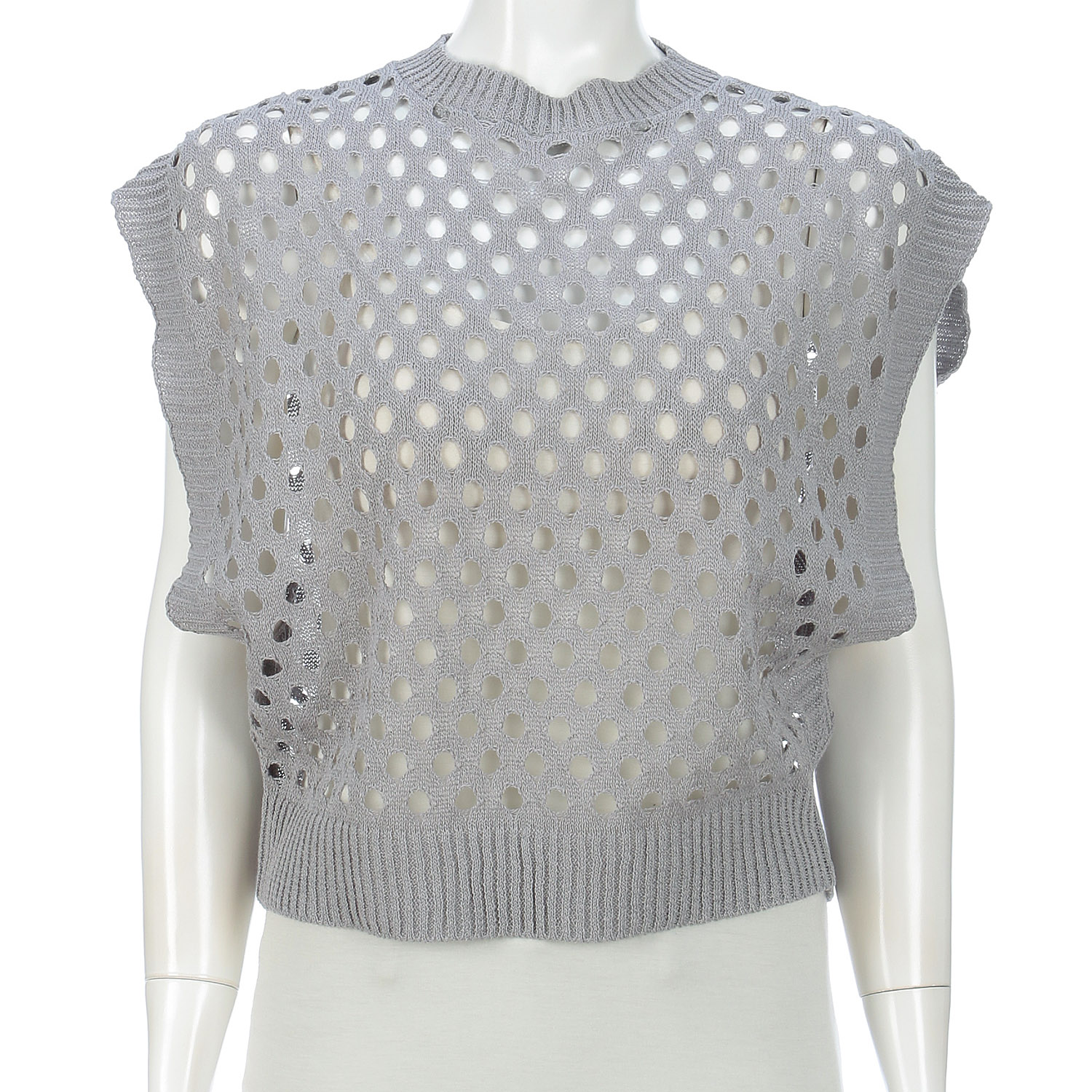 麻混穴あきベスト - 画像2