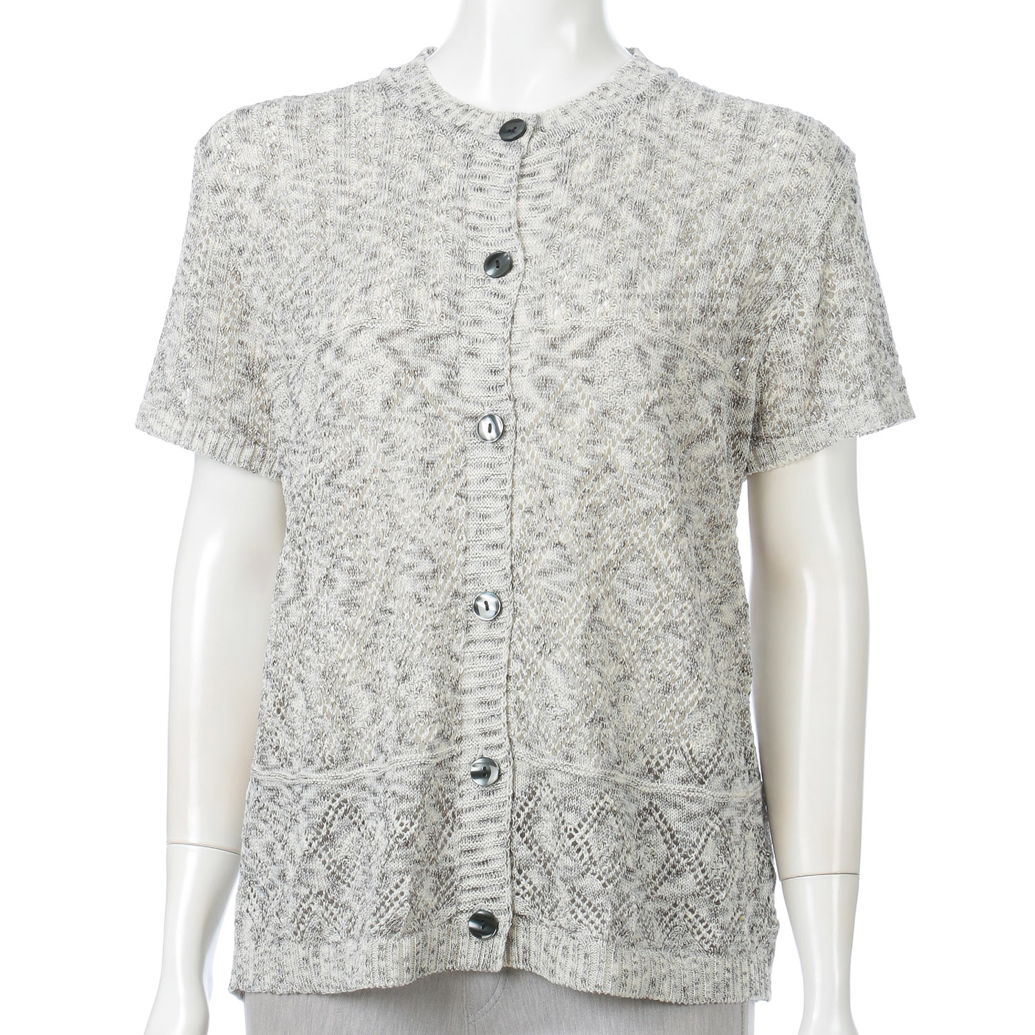 絣透かし前開きベスト - 画像2