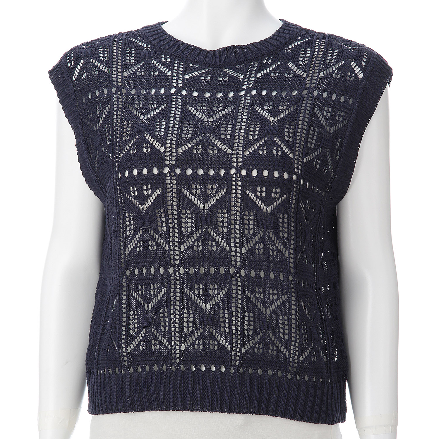 透かし柄2WAYベスト - 画像4