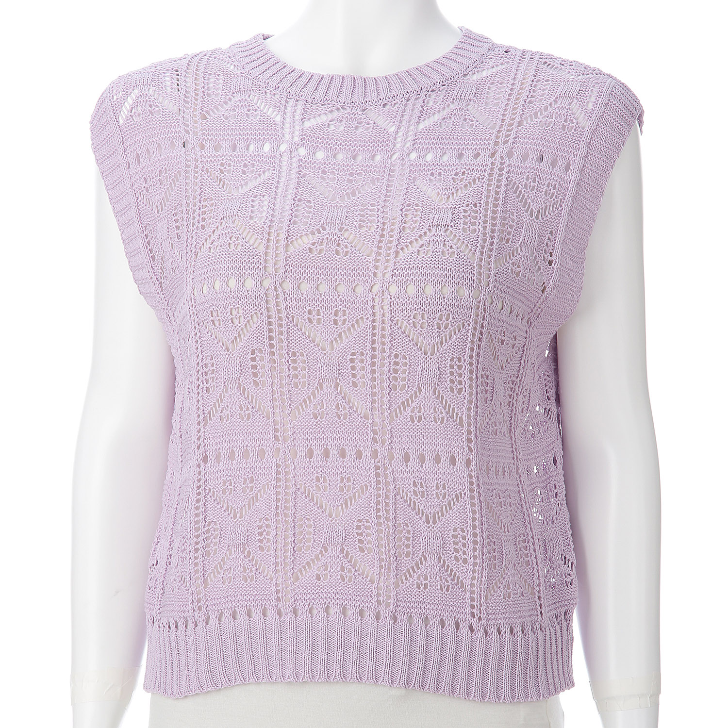 透かし柄2WAYベスト - 画像5