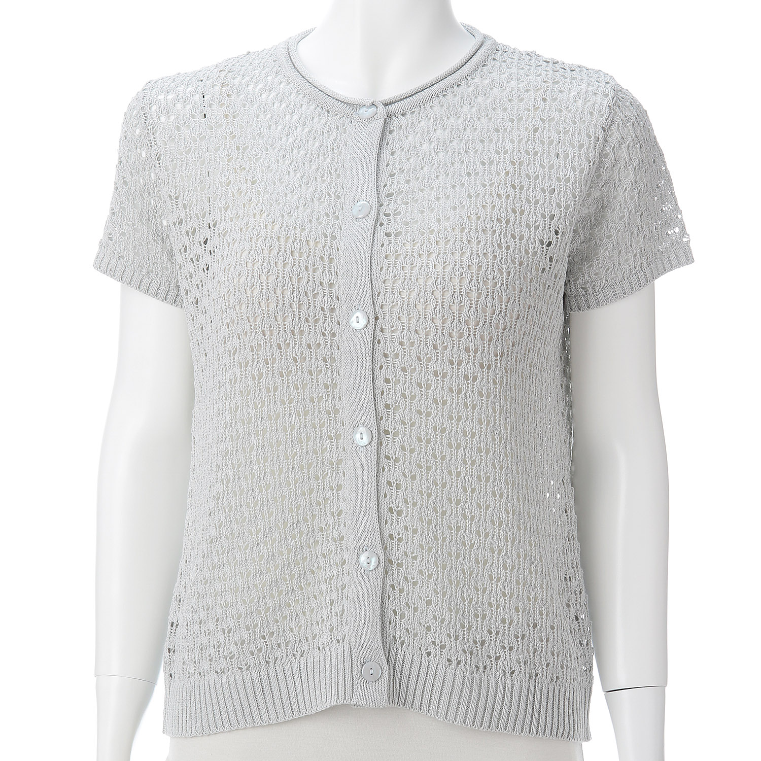 透かし柄キャップスリーブベスト - 画像2