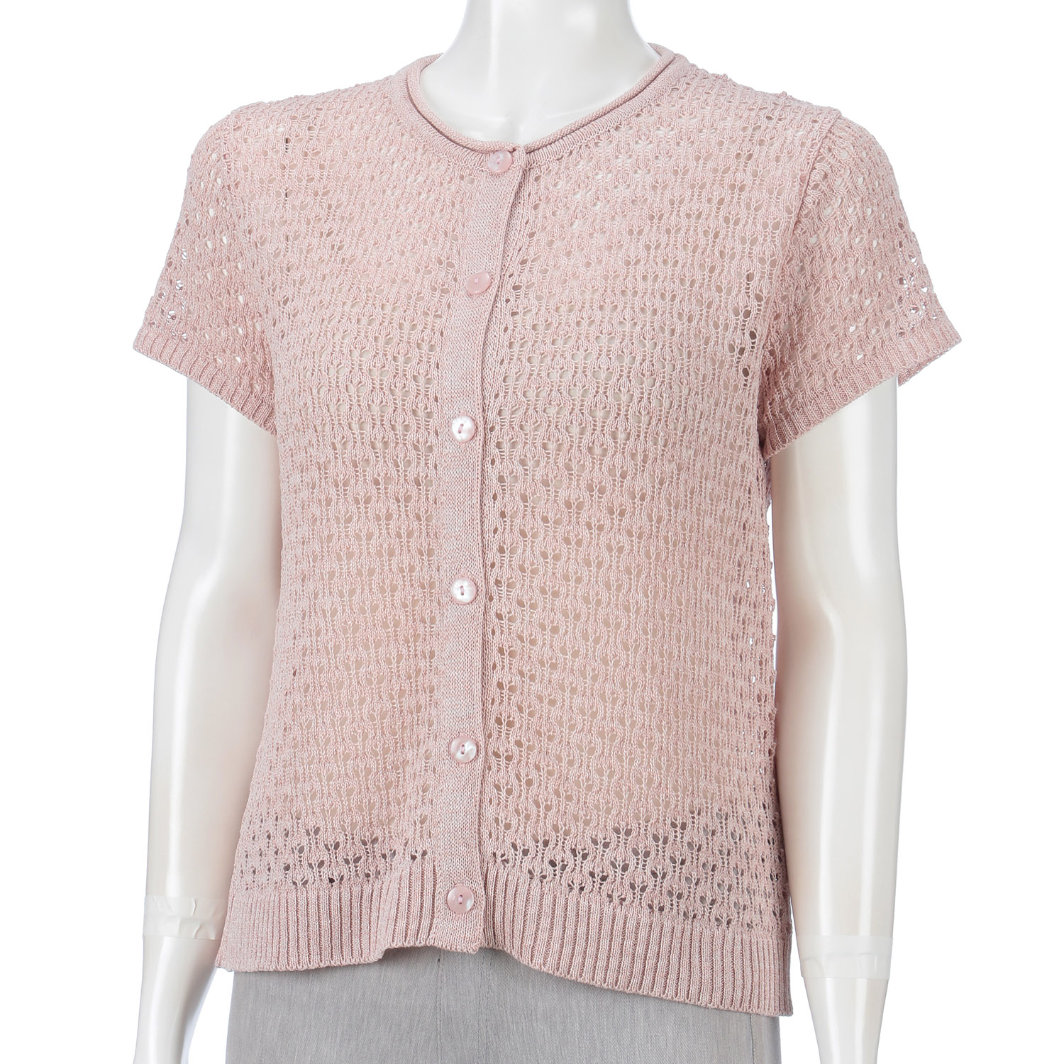 透かし柄キャップスリーブベスト - 画像6