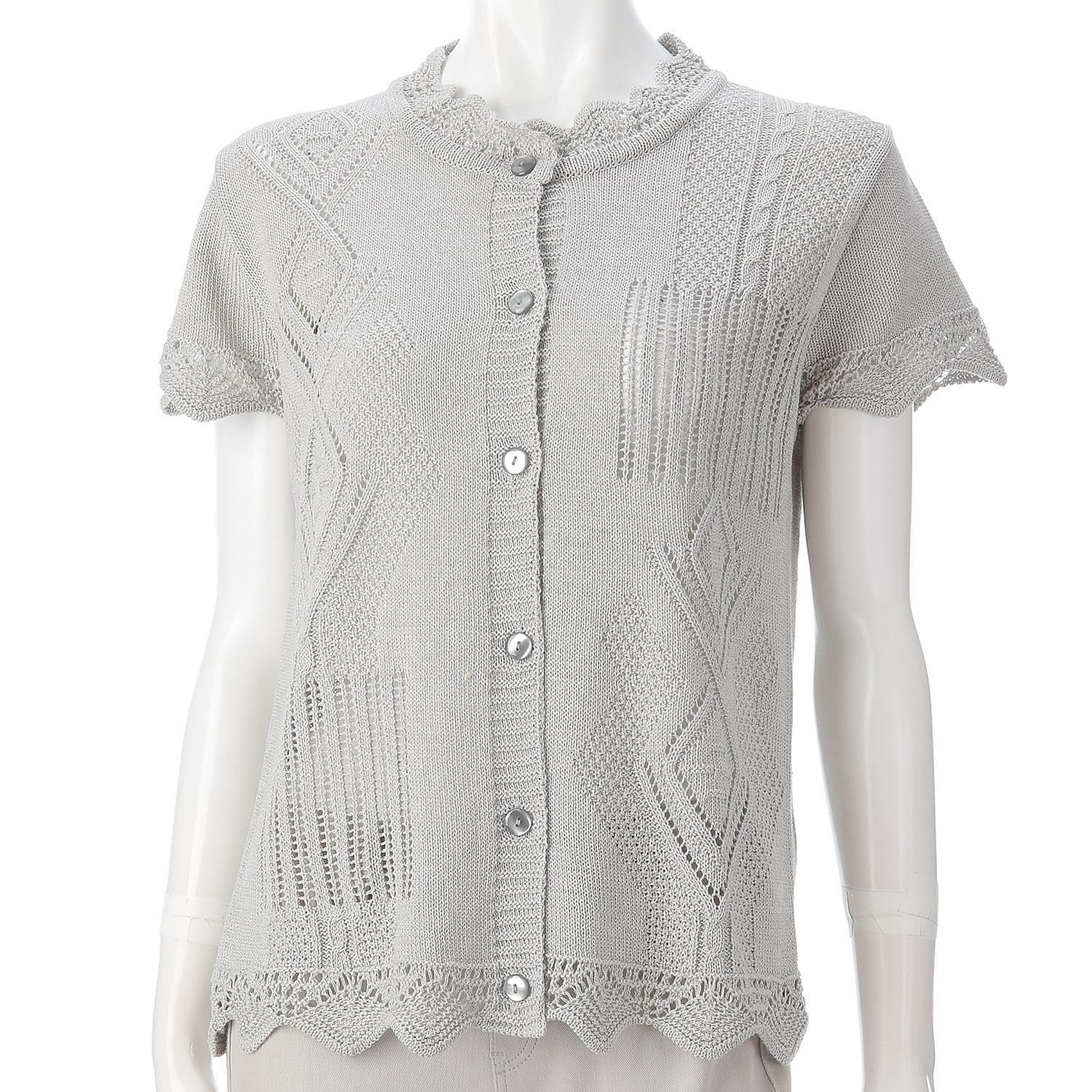 ダイヤ柄キャップスリーブベスト - 画像2