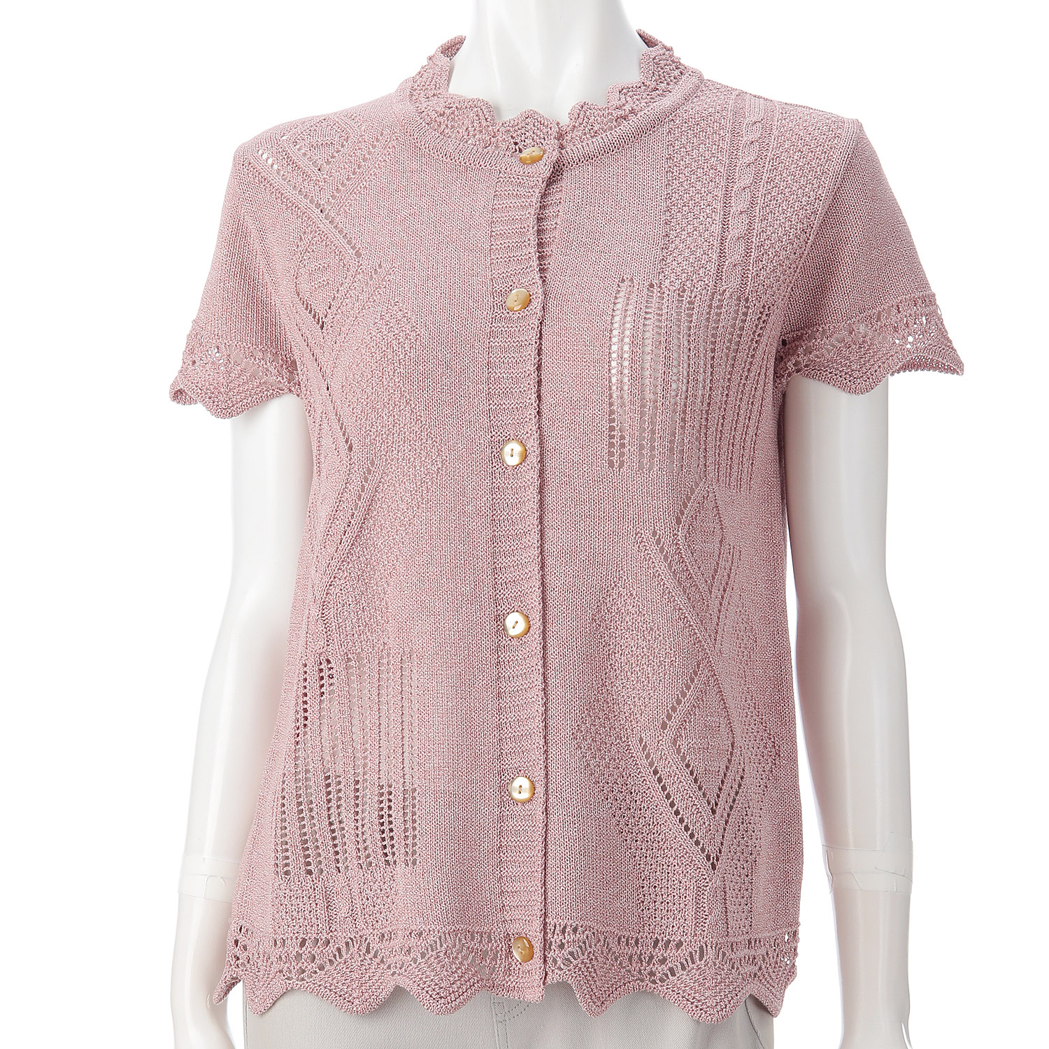 ダイヤ柄キャップスリーブベスト - 画像4