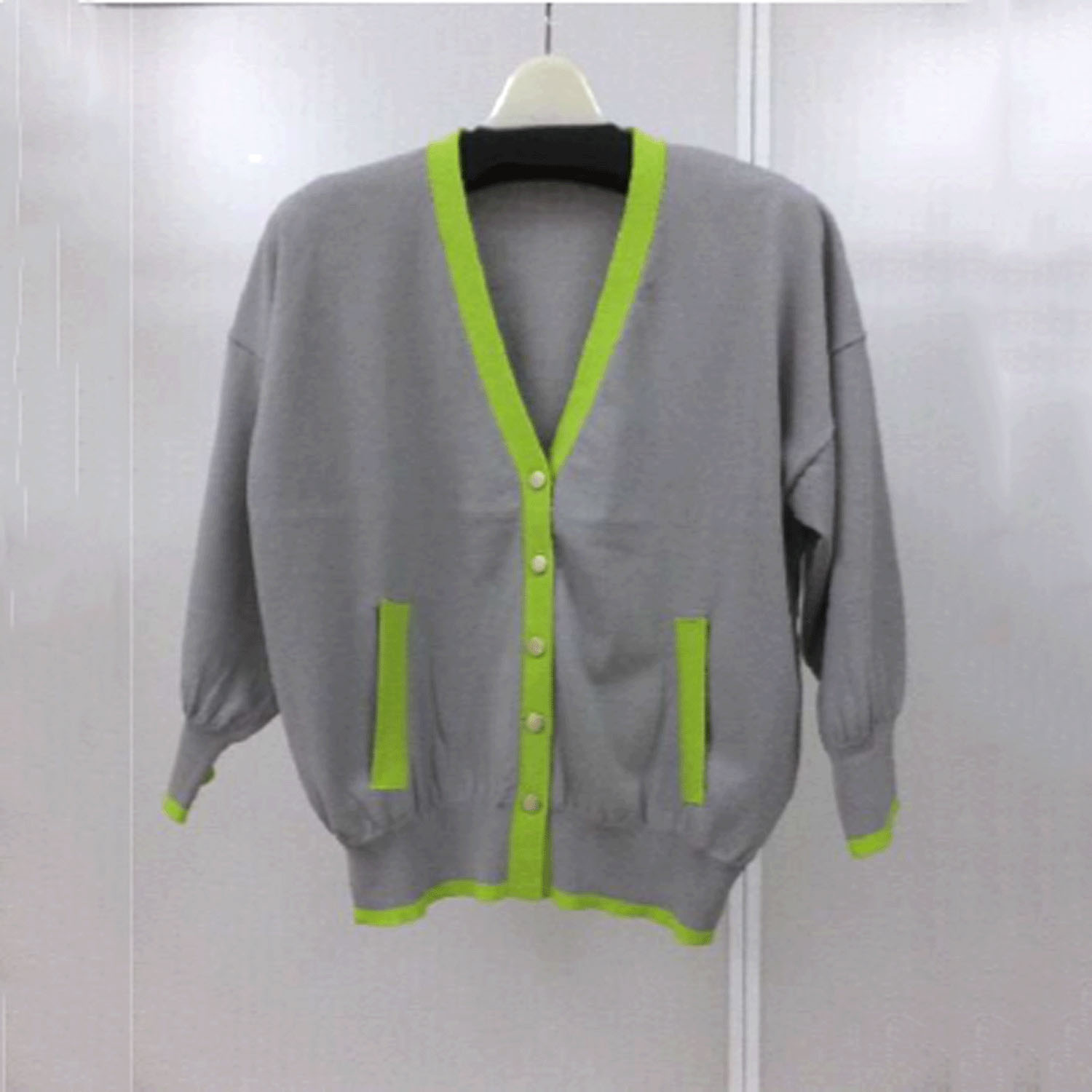 配色カーディガン - 画像3