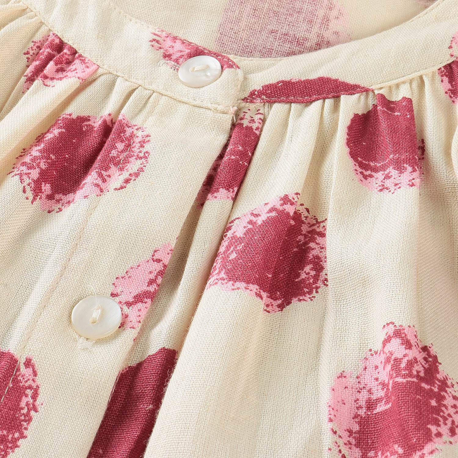 綿麻ドットプリントブラウス - 画像5