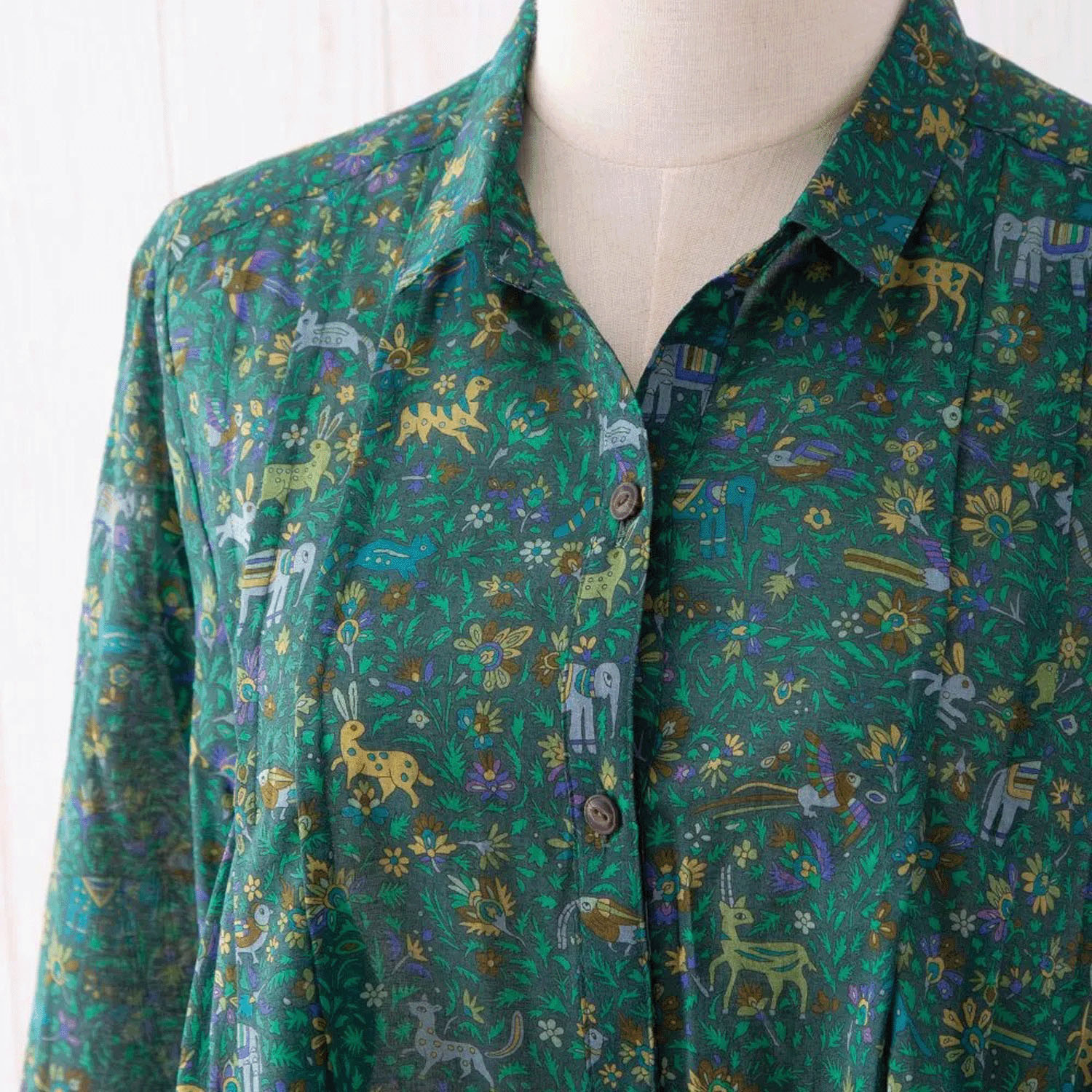 【ETONET限定】シルクロード シャツ襟タックブラウス - 画像6