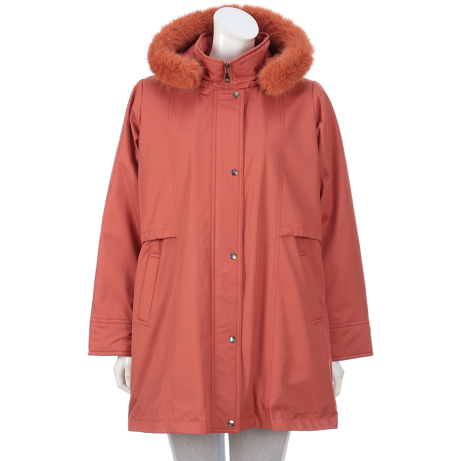 ファー付き裏ボアコート - 画像1