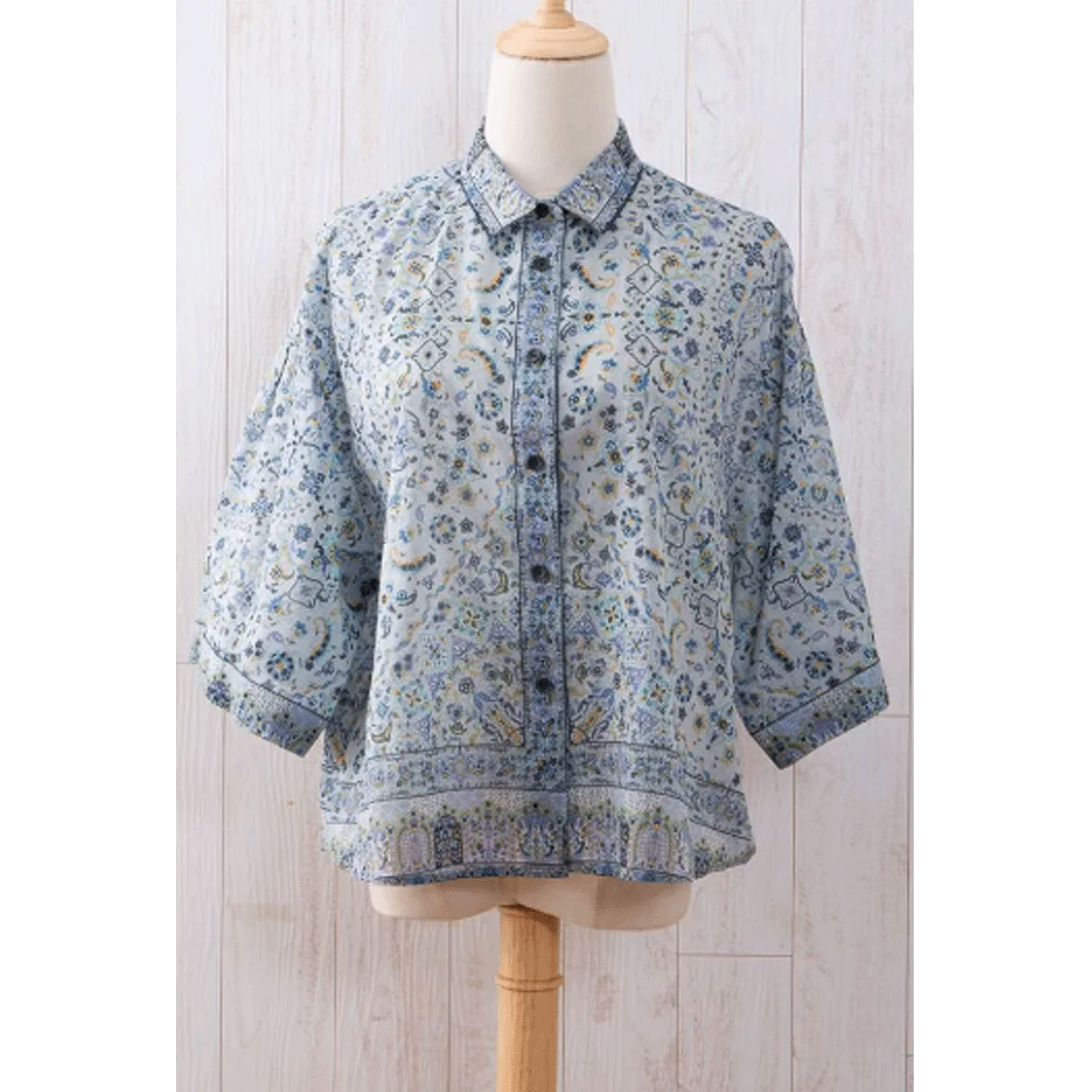 【ETONET限定】シルクロード 袖山タックシャツブラウス コンスタンティノープル - 画像18