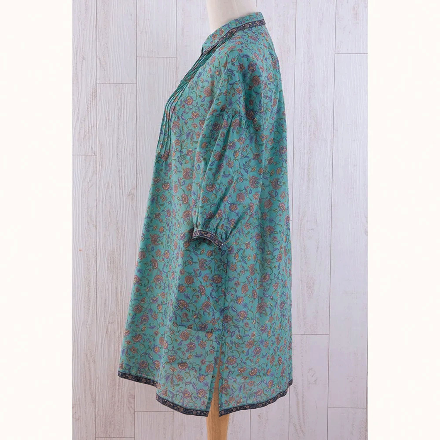 【ETONET限定】シルクロード ヨークピンタック全開チュニック ゴルゴンダ - 画像4