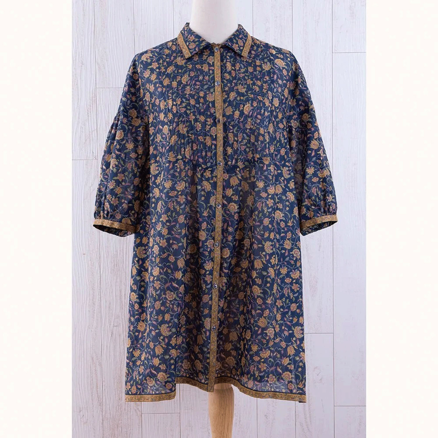 【ETONET限定】シルクロード ヨークピンタック全開チュニック ゴルゴンダ - 画像8