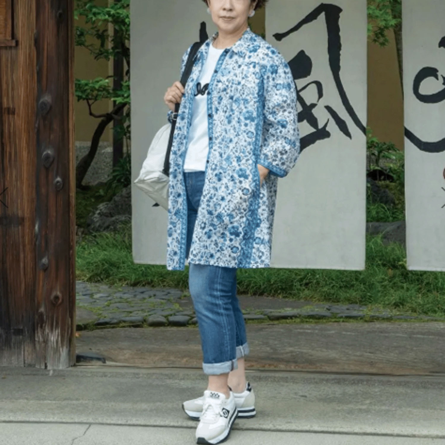 【ETONET限定】シルクロード 前身頃ピンタックポケット付チュニック ヴァタビア