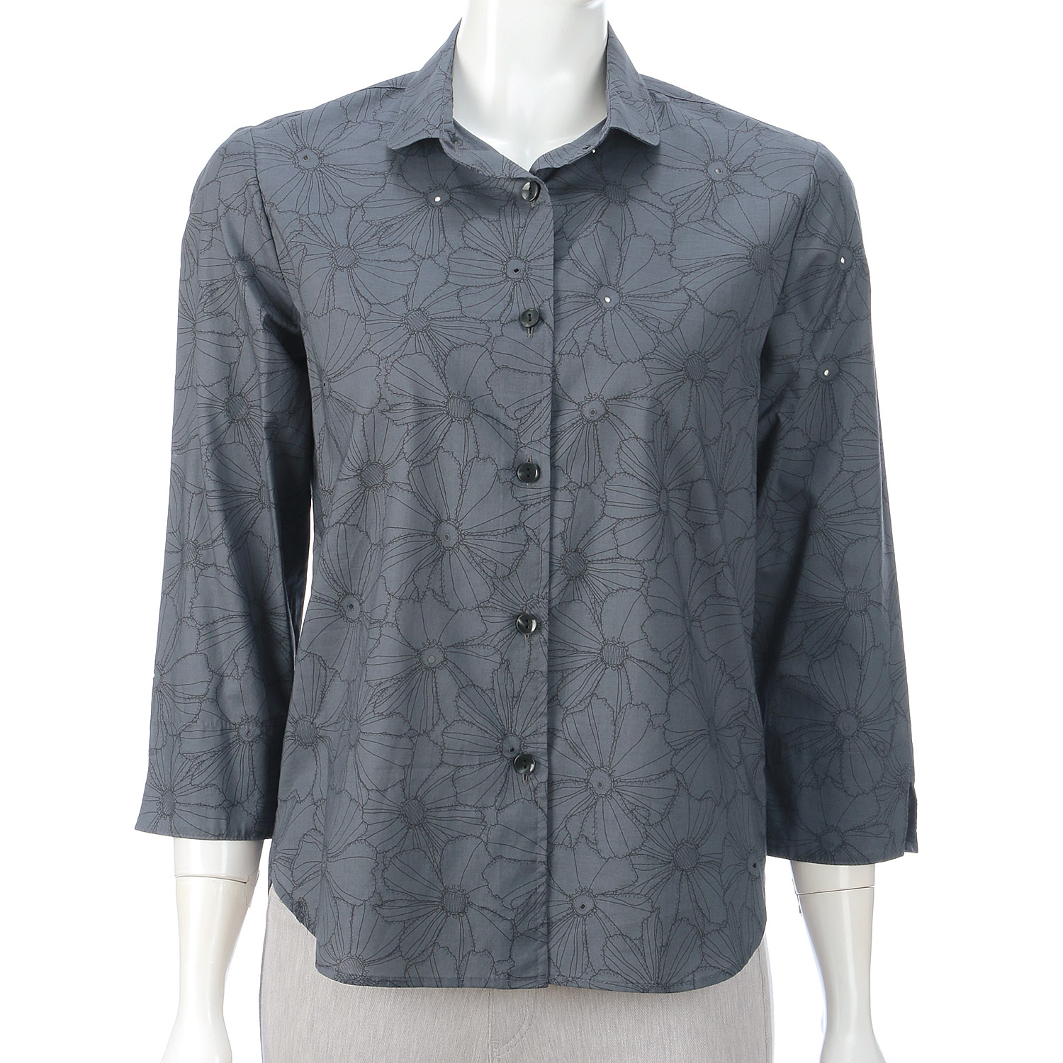 穴あきプリント七分袖