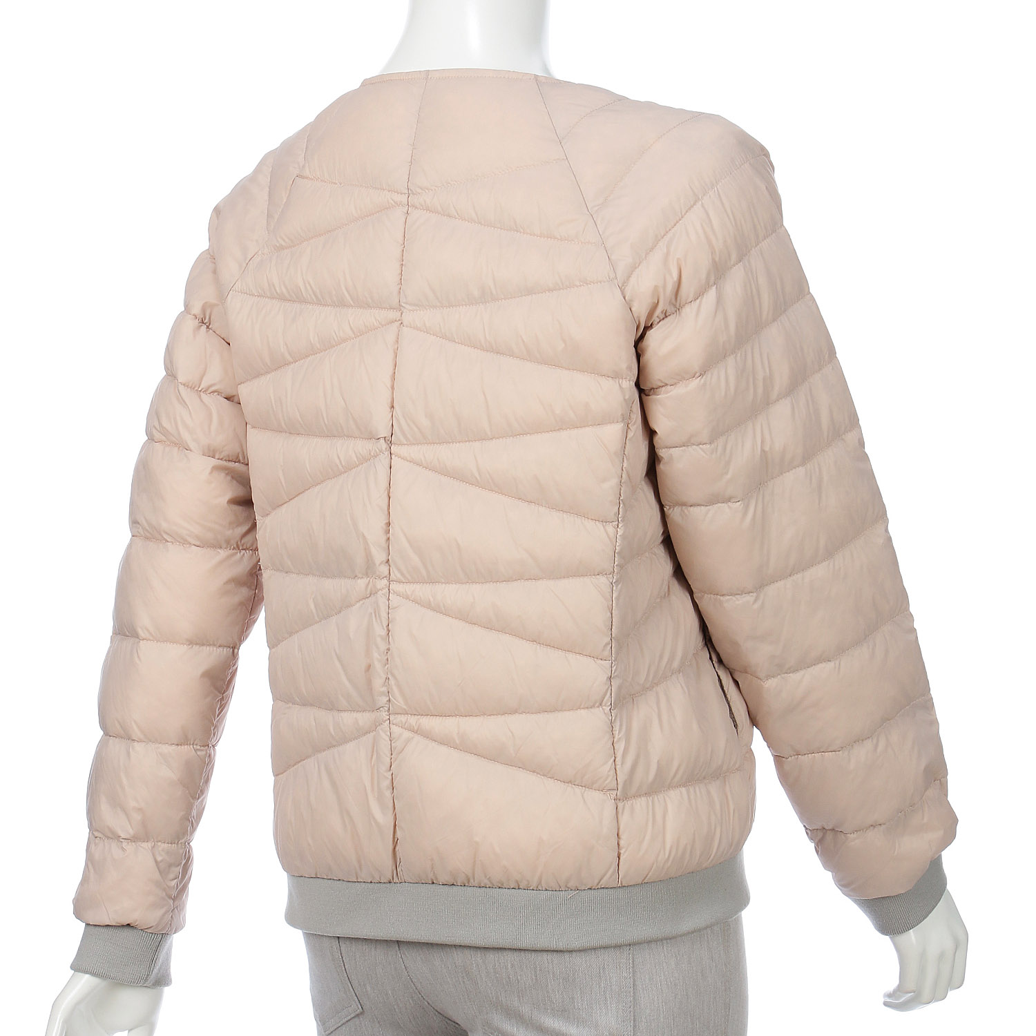 ノーカラー配色リブ使いダウンジャケット - 画像6