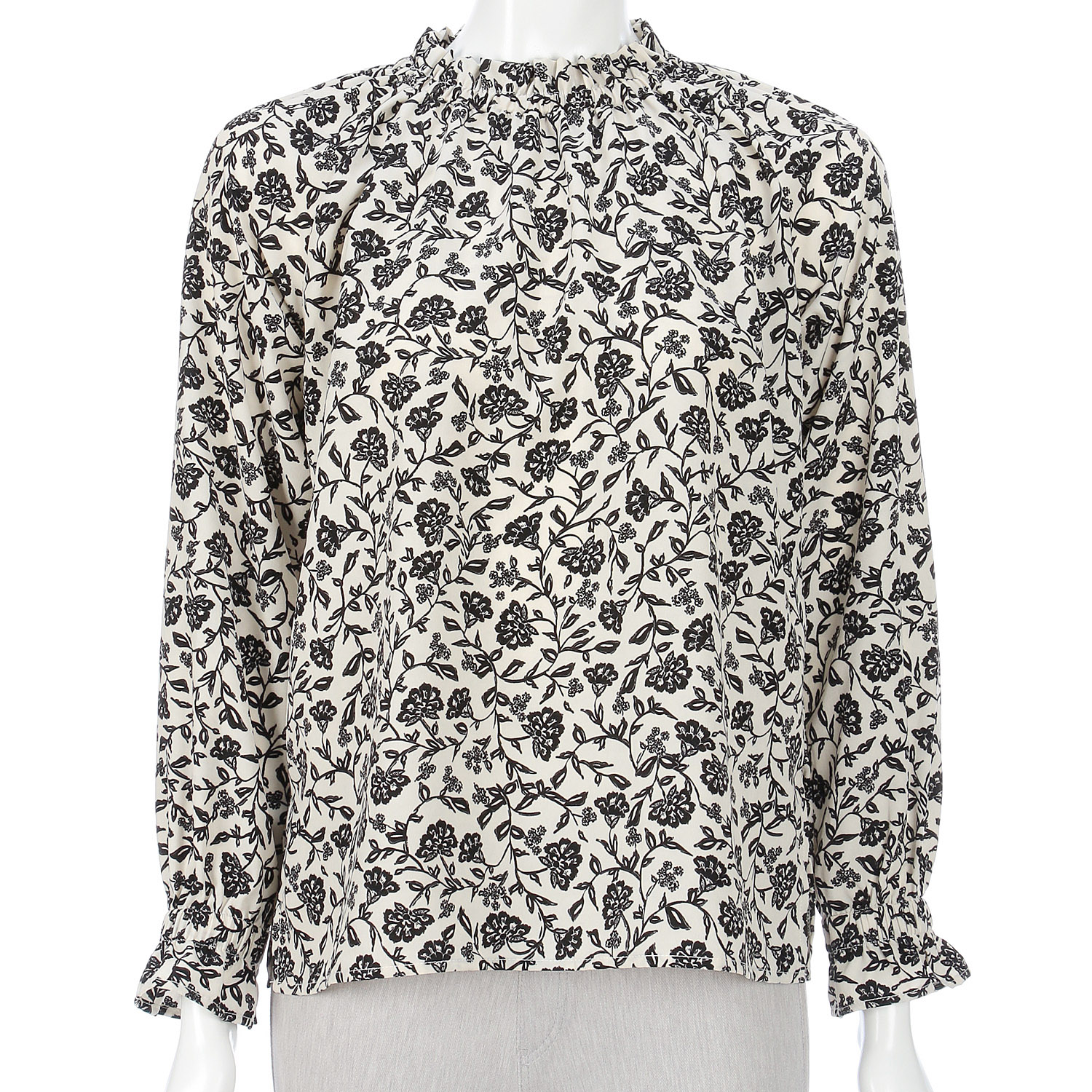 LAPIS ROUGE ボタニカル柄ブラウス