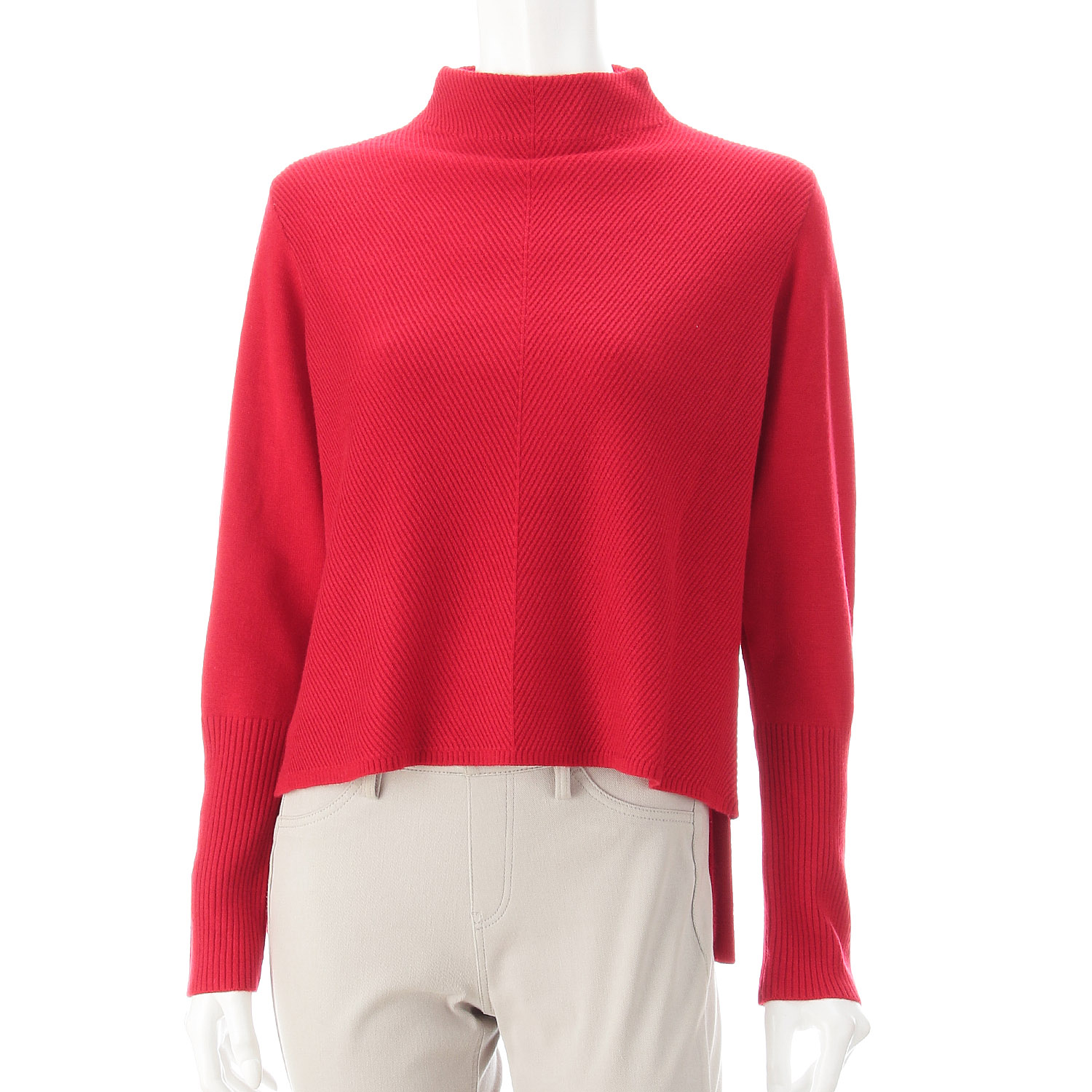 LAPIS ROUGE 編地ミックスVうねセーター - 画像3