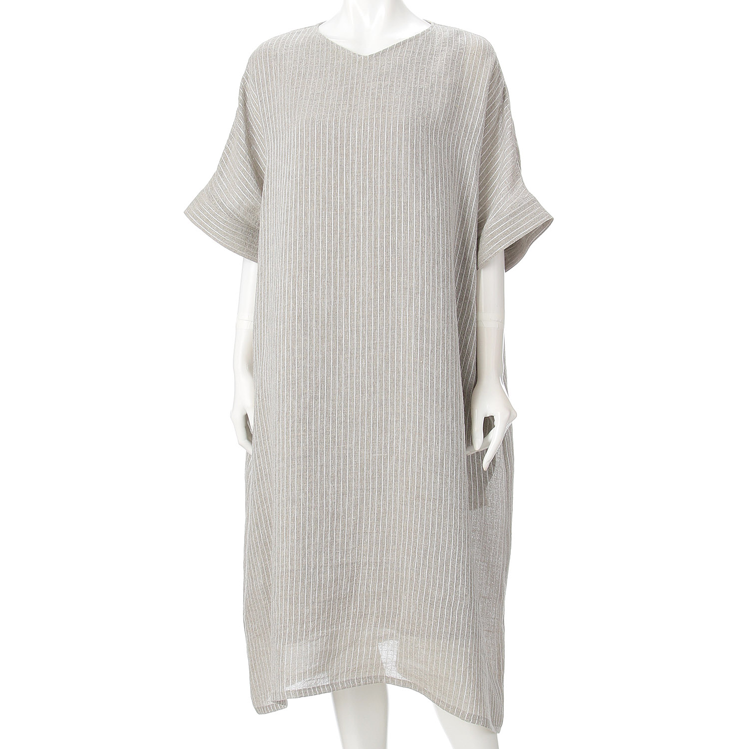 jalan jalan リネンストライプワンピース - 画像2