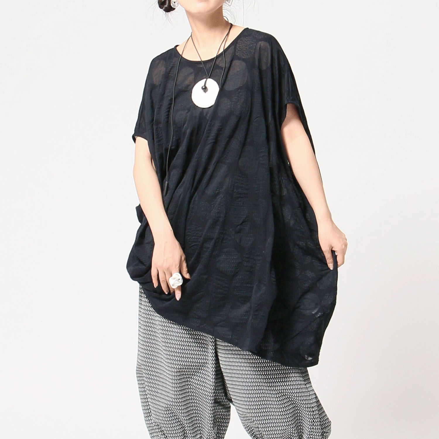 jalan jalan リップル天竺ブラウス