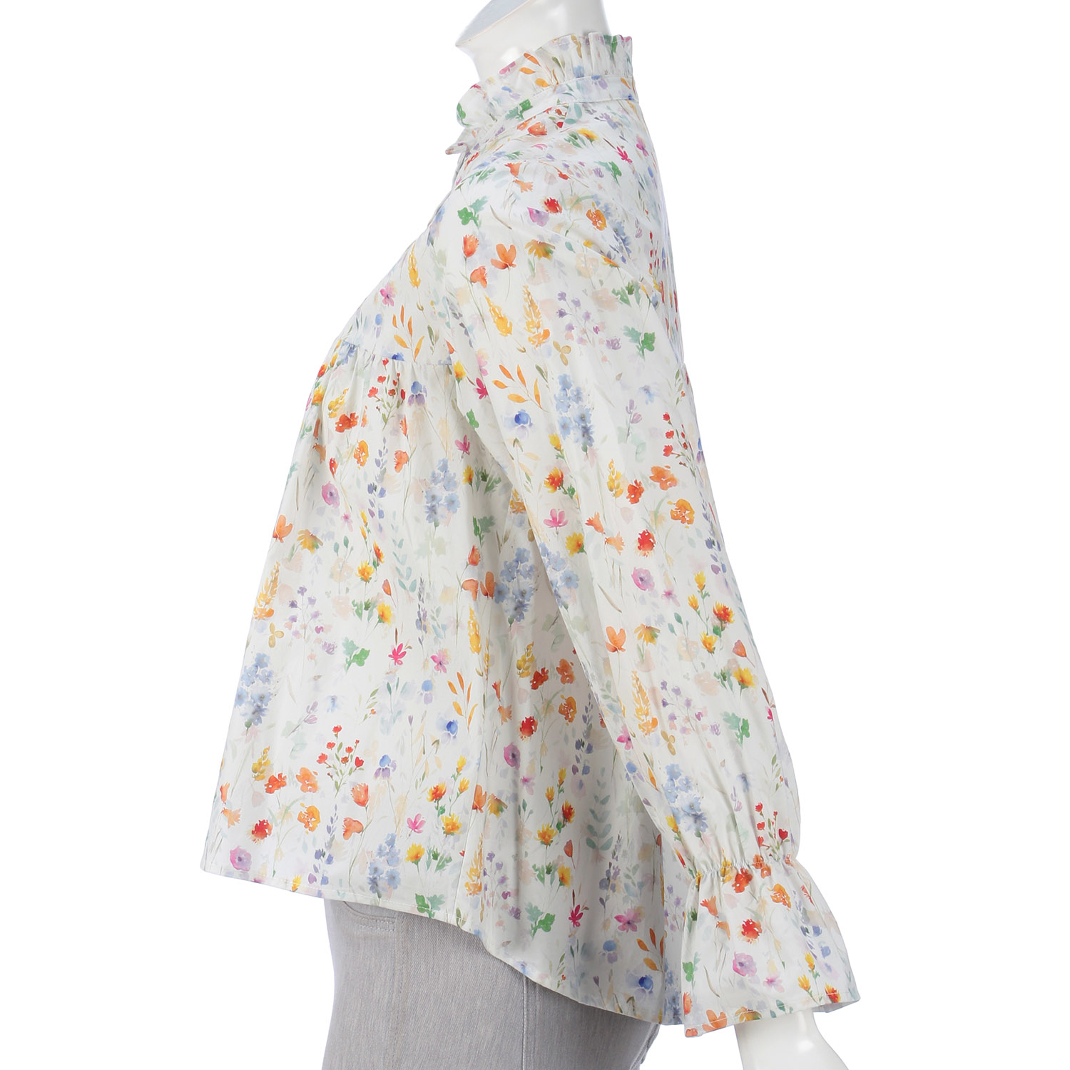 LAPIS ROUGE ボタニカルプリント小ブラウス - 画像2