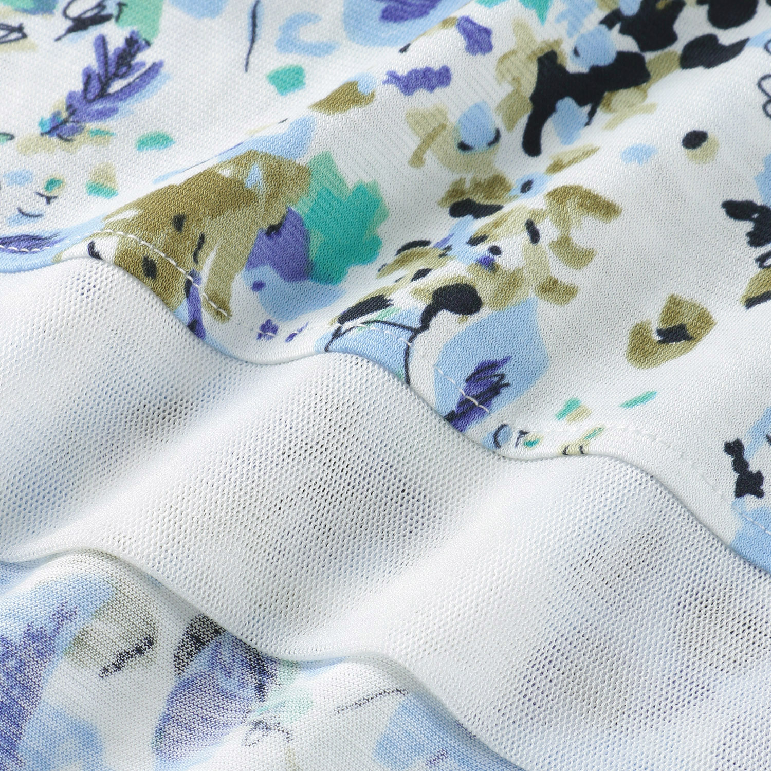 LAPIS ROUGE チュール切替水彩柄プルオーバー - 画像6