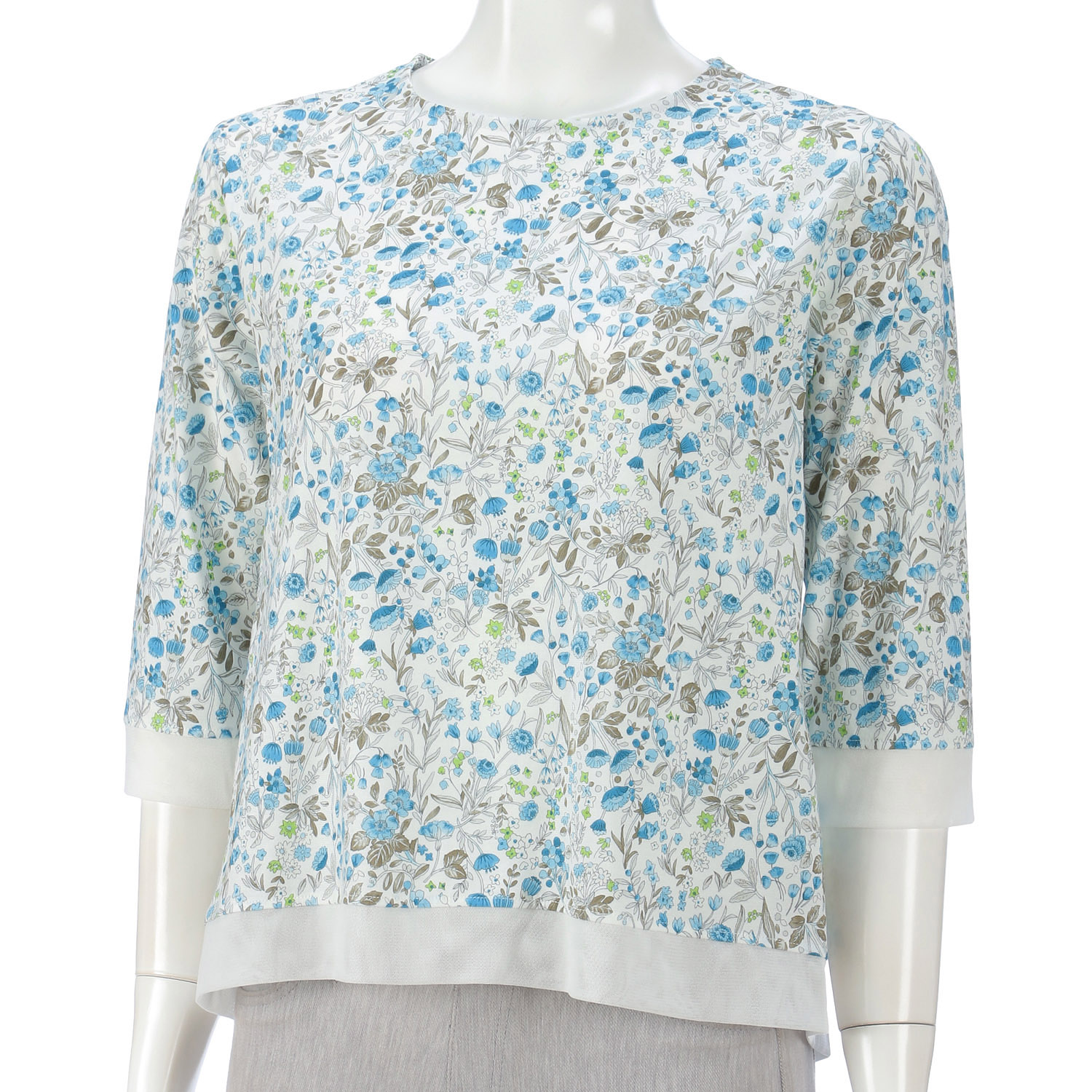 LAPIS ROUGE チュール切替小花柄プルオーバー