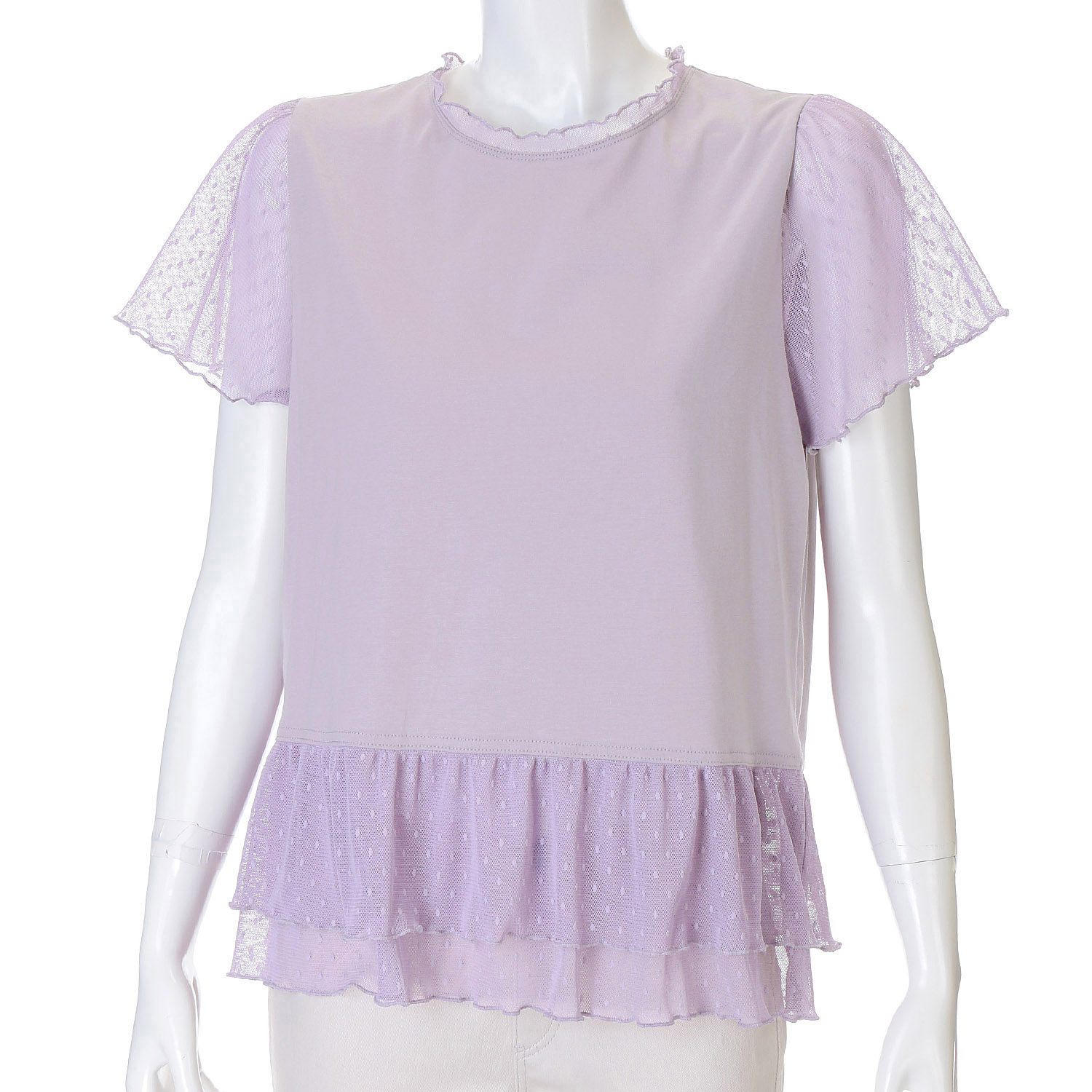 LAPIS ROUGE ドットチュール切替プルオーバーB