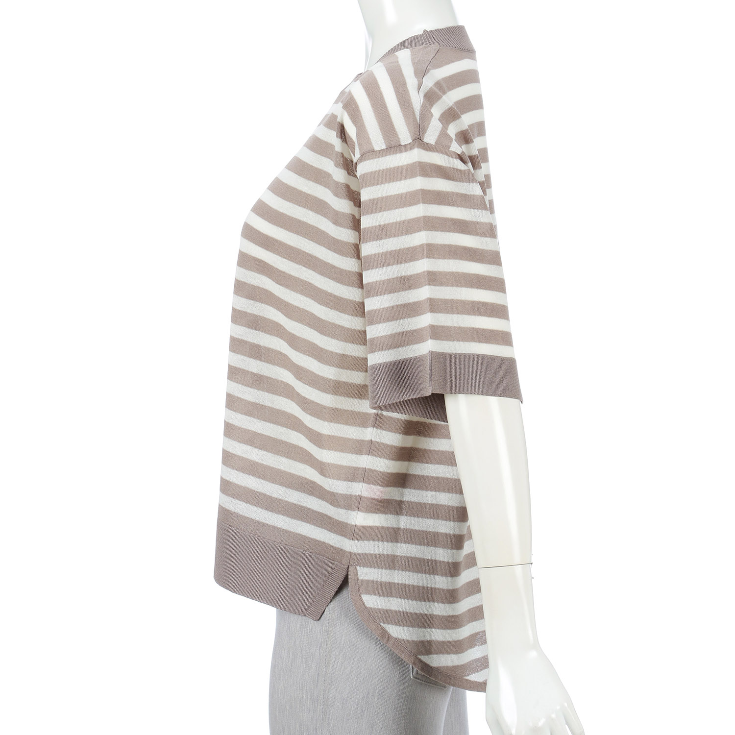 jalanjalan ボーダーニットブラウス - 画像3