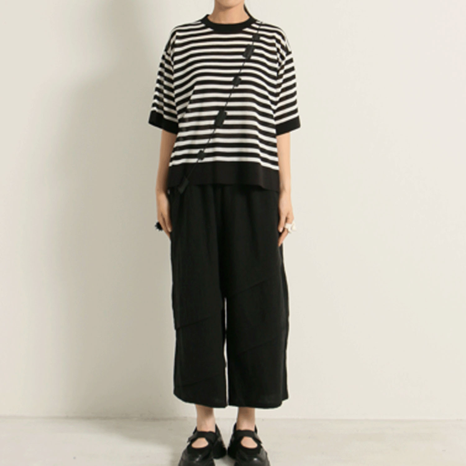 jalanjalan ボーダーニットブラウス - 画像7