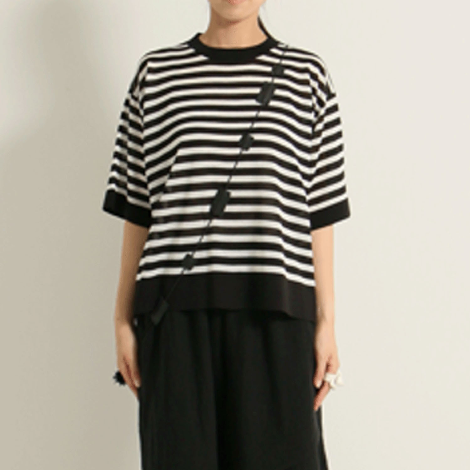 jalanjalan ボーダーニットブラウス