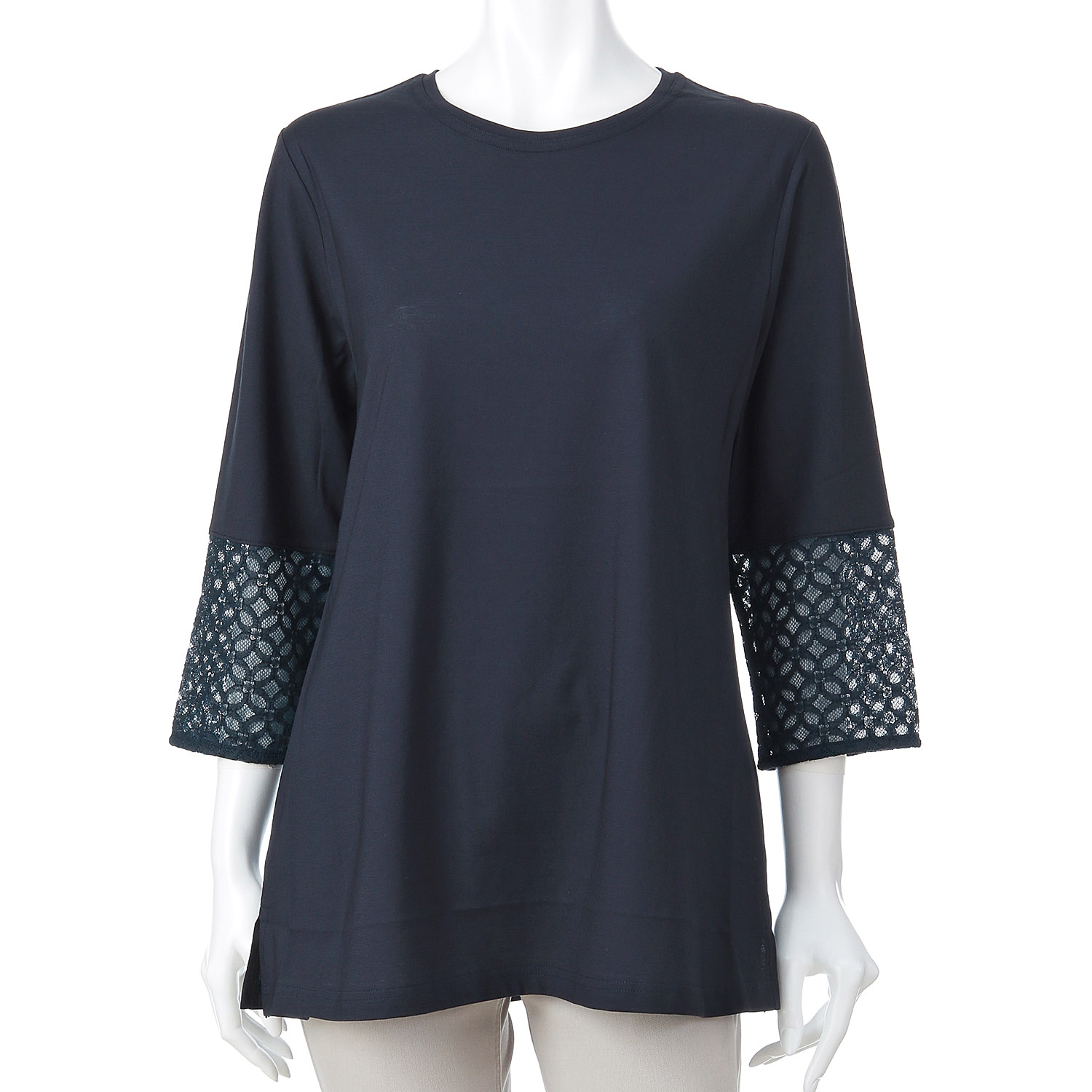 袖レース切替 チュニック 7分袖 - 画像3