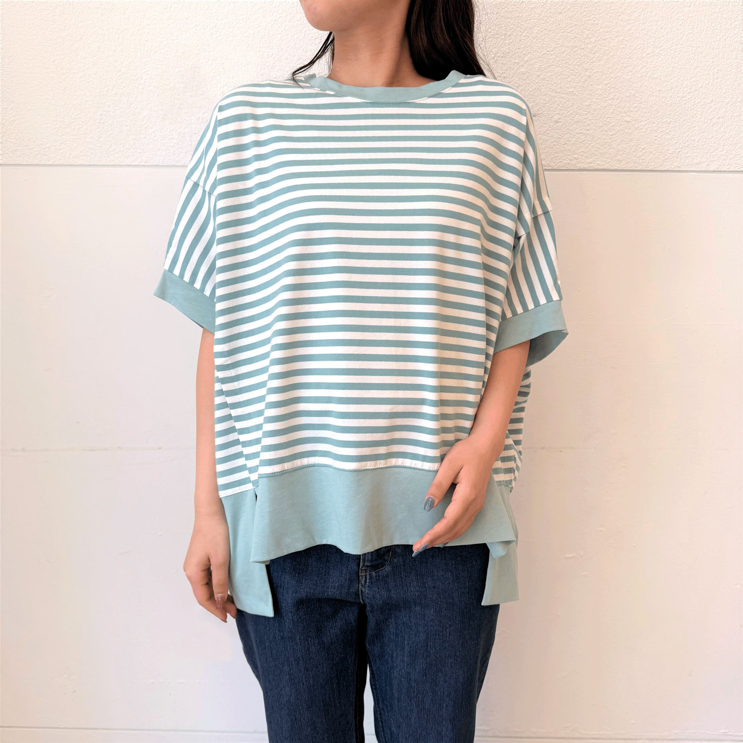 ボーダー柄オーバーサイズ