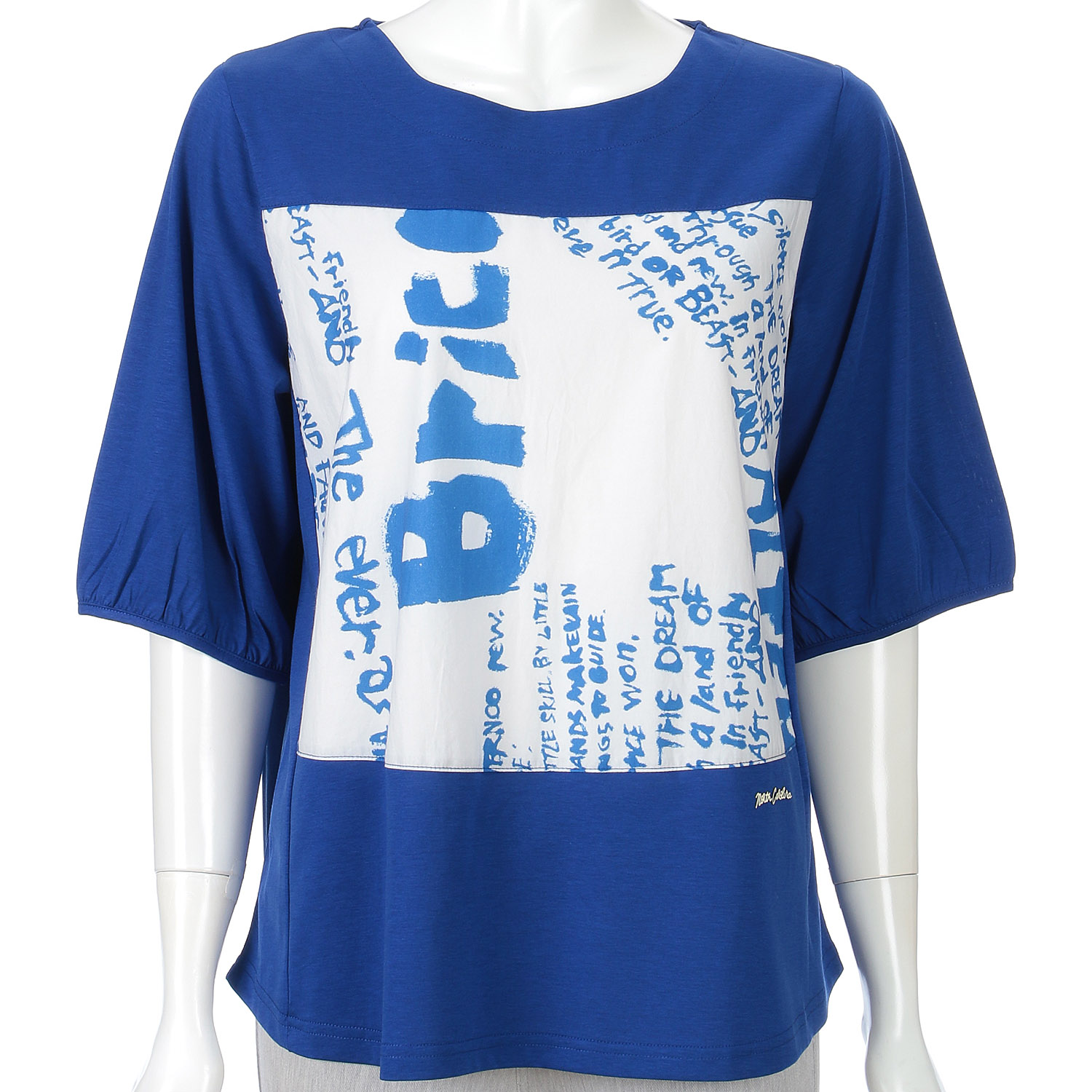 布帛プリント使い五分袖プルオーバー - 画像10