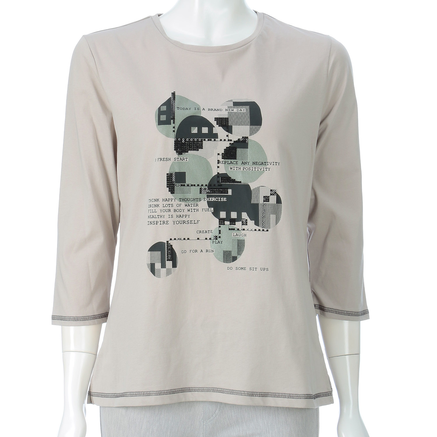 プリント7分袖Tシャツ - 画像4
