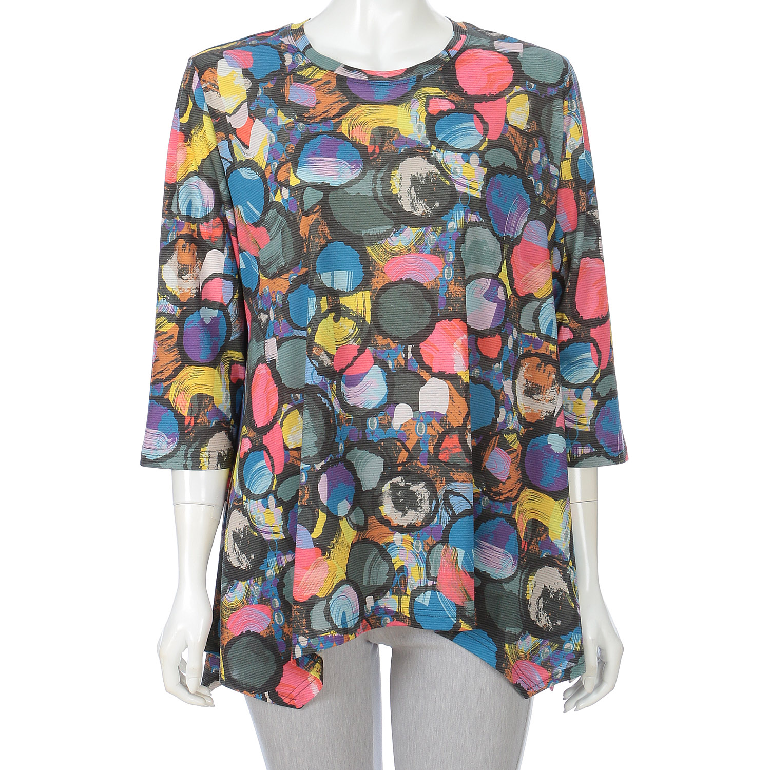 多配色丸柄プリント