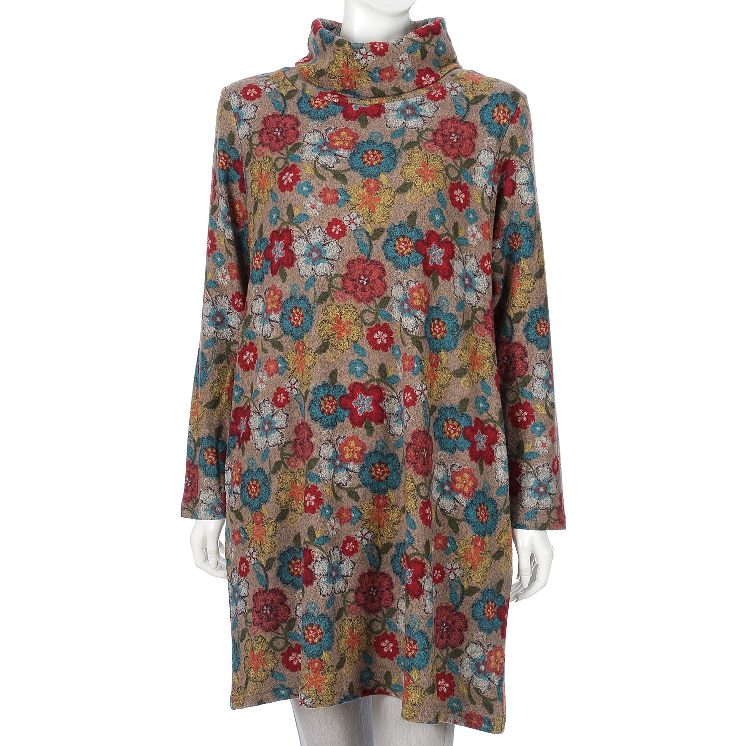 花柄起毛チュニック - 画像2