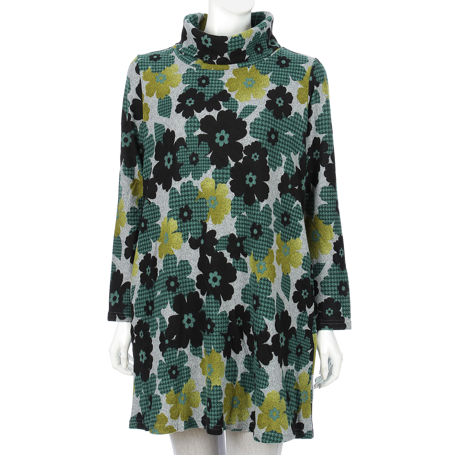 花柄起毛チュニック - 画像2