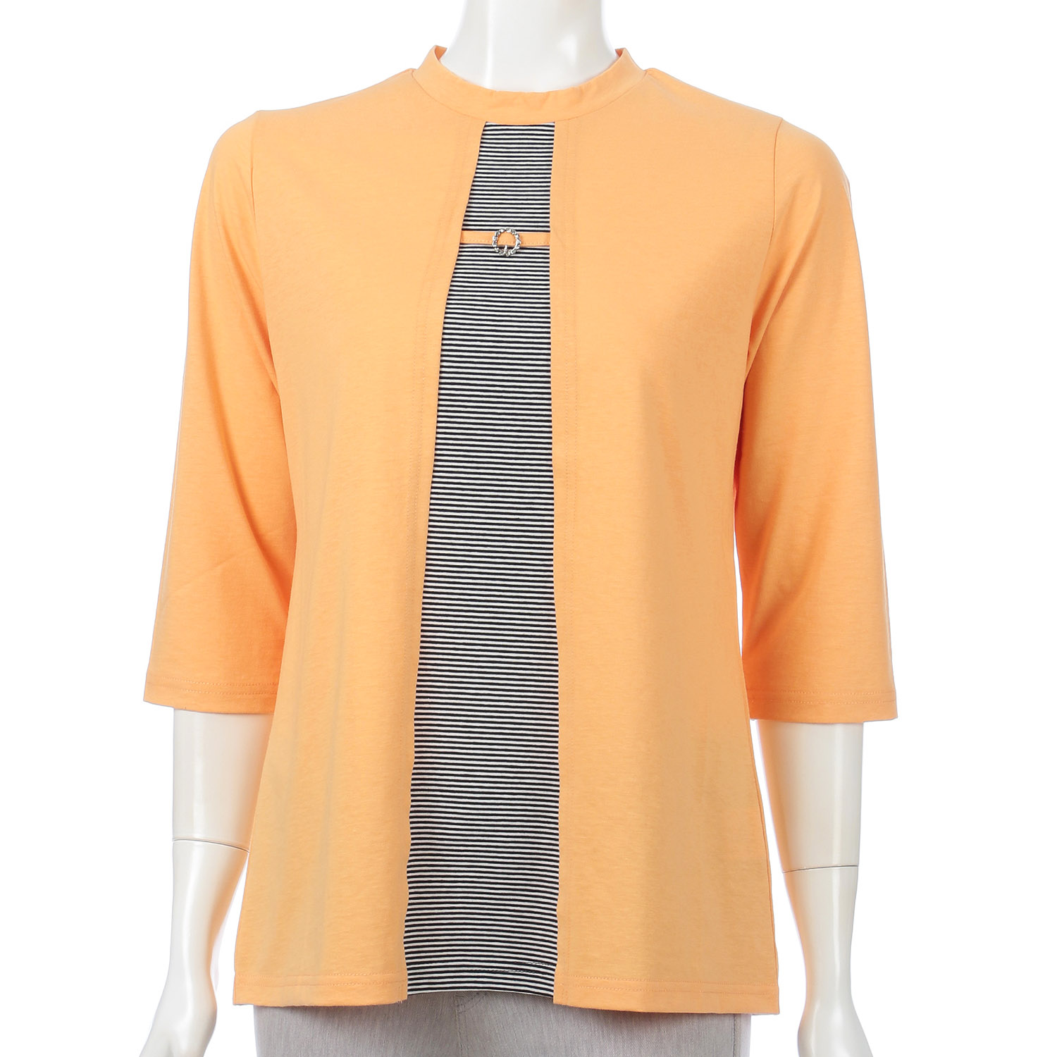 リング付きボーダー切り替えチュニック - 画像4